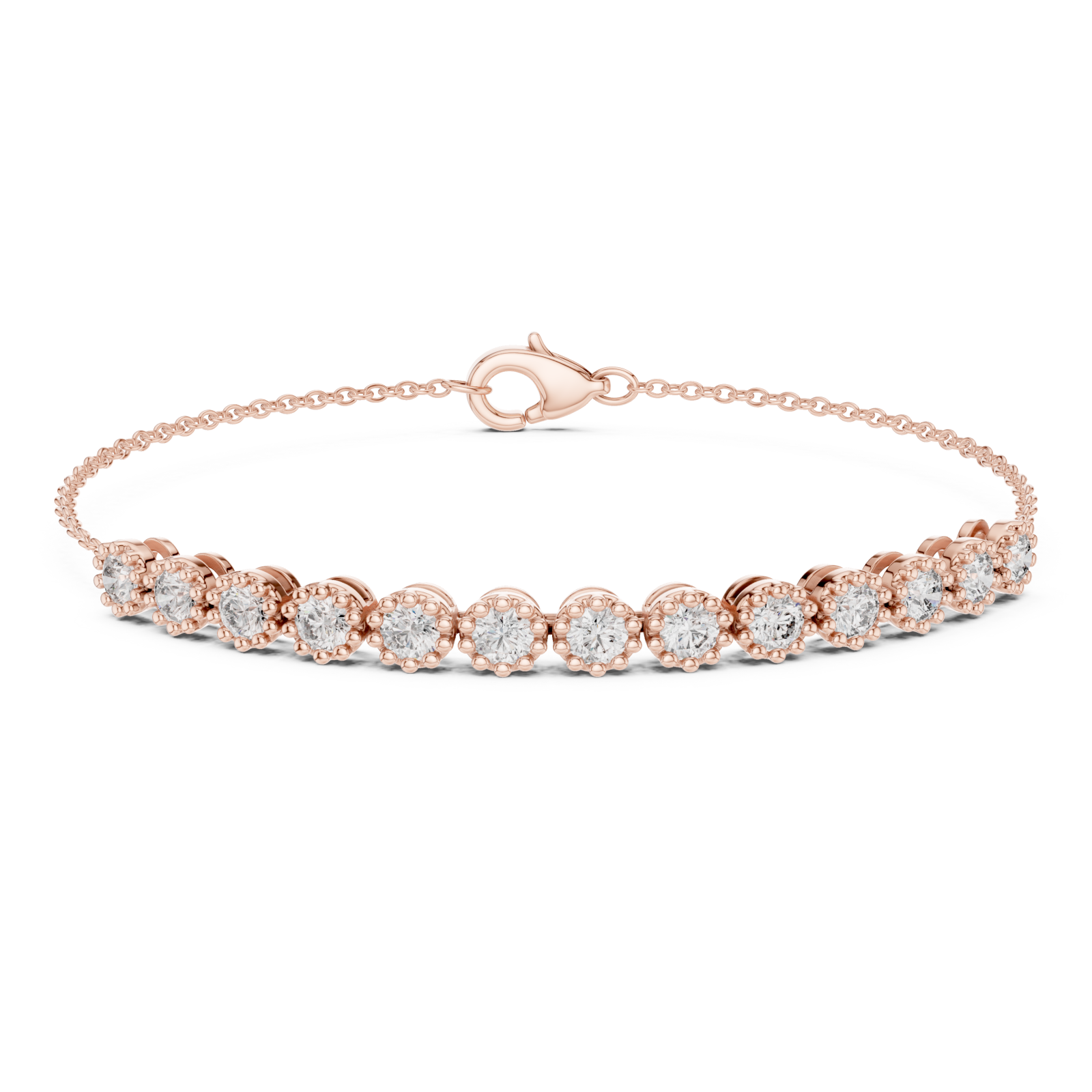  Rose Gold Radiant Linked Elegance Bracelet Right View