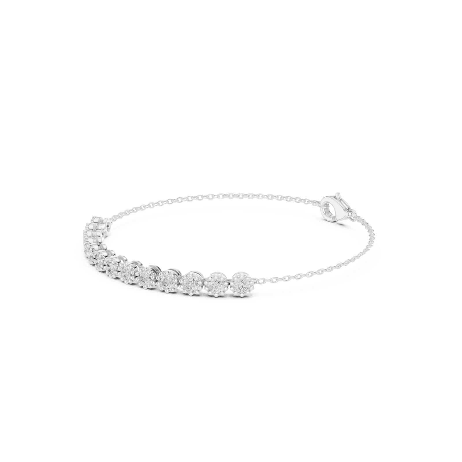  White Gold Radiant Linked Elegance Bracelet Left View