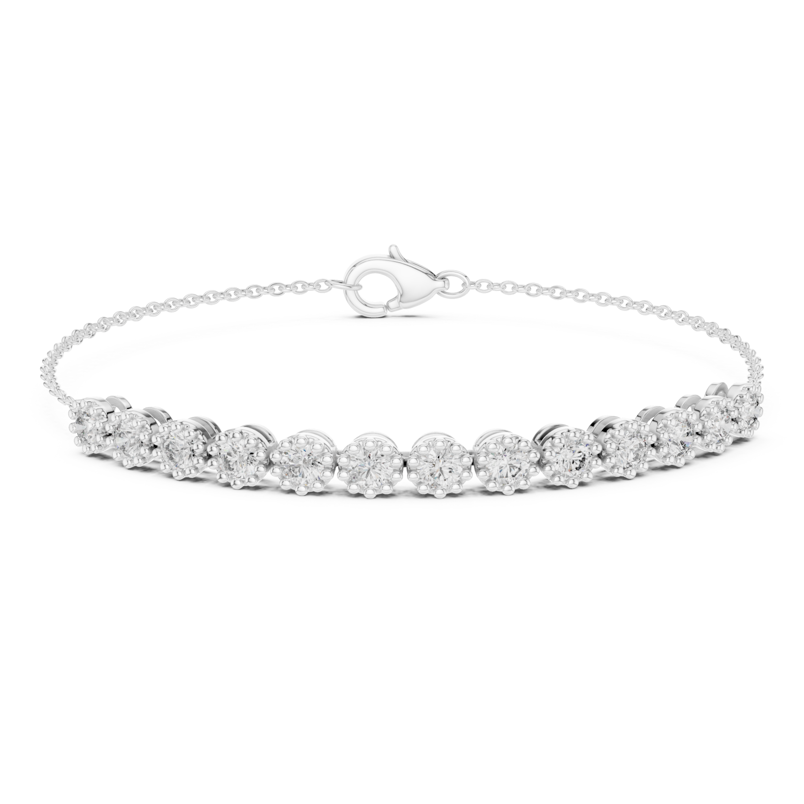  White Gold Radiant Linked Elegance Bracelet Right View