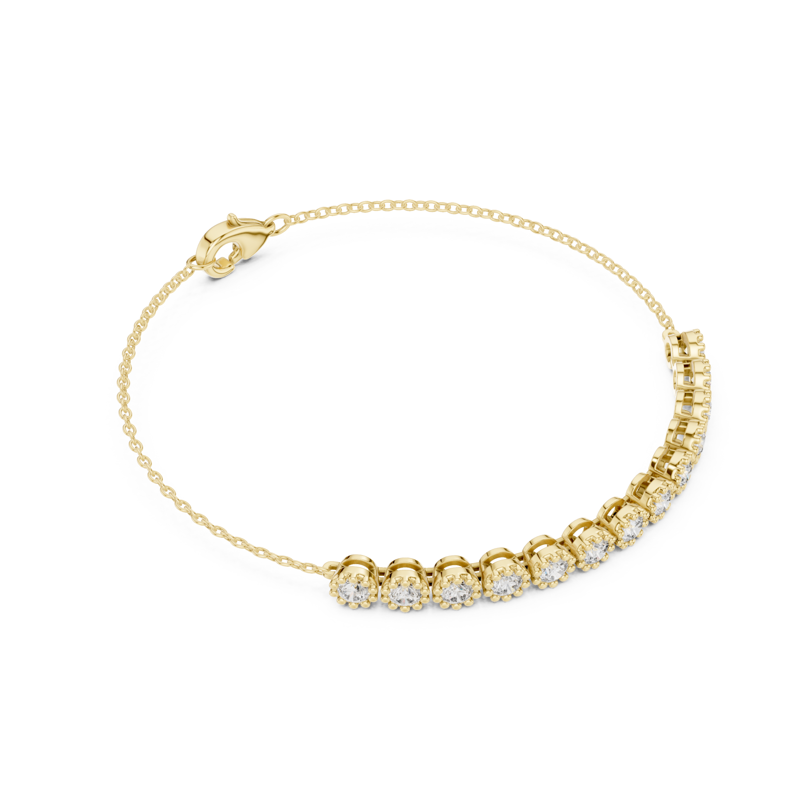  Gold Radiant Linked Elegance Bracelet Front View