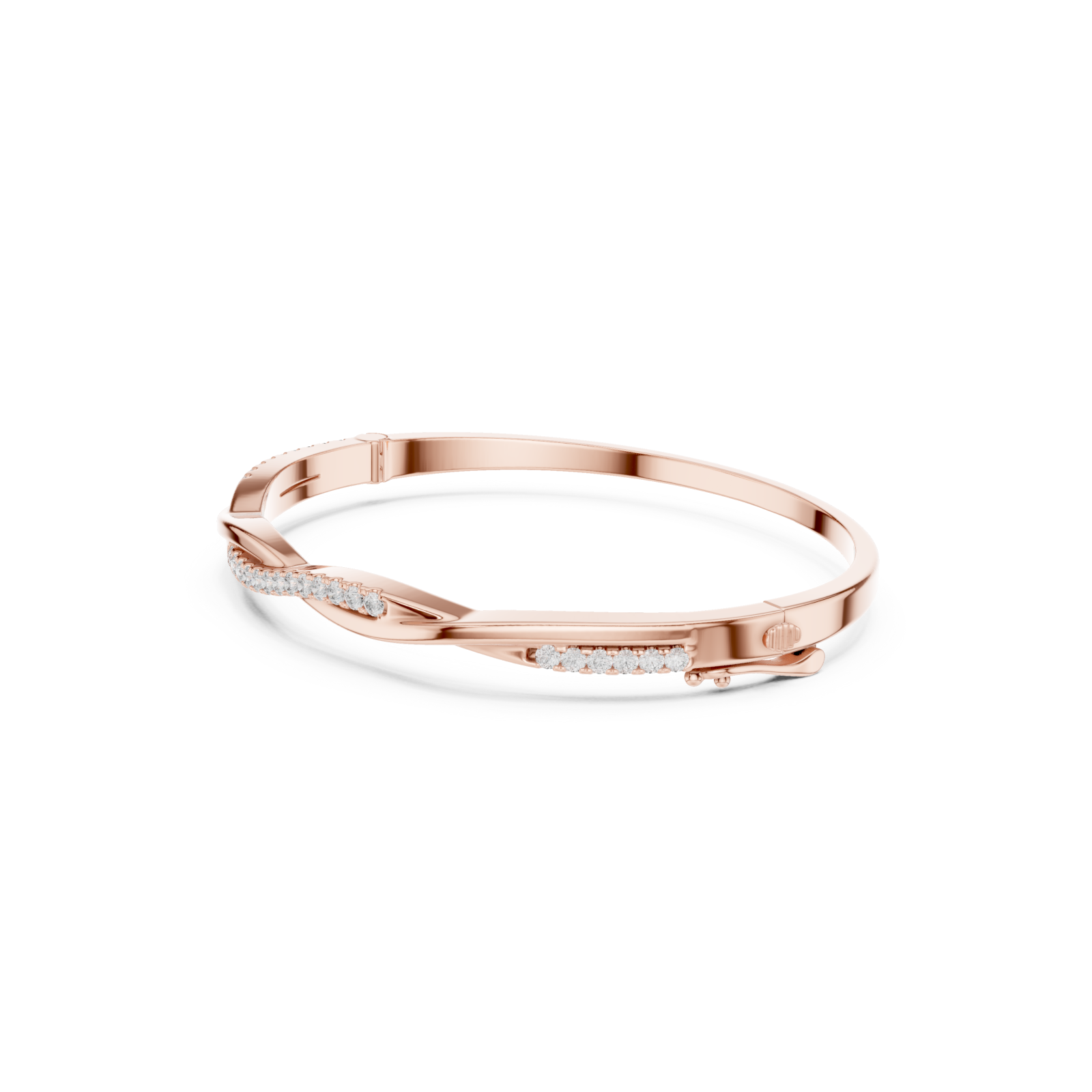  Rose Gold Delicate Whirl Elegance Flex Bracelet Left View