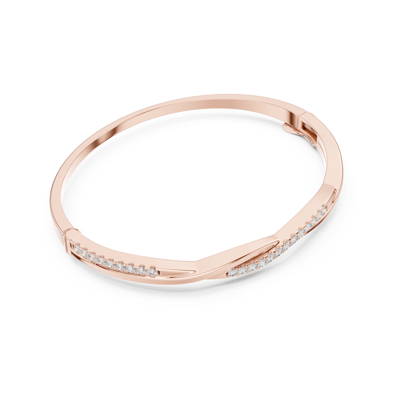  Rose Gold Delicate Whirl Elegance Flex Bracelet Front View