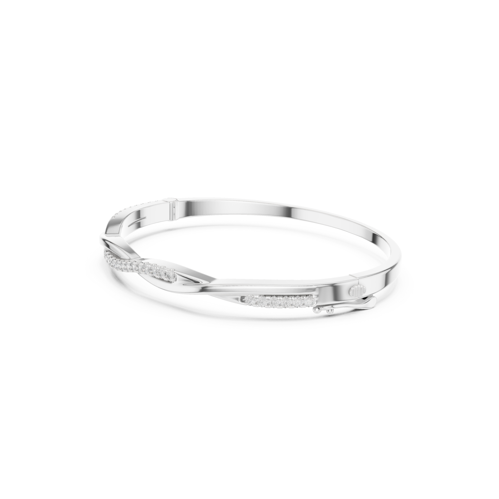  White Gold Delicate Whirl Elegance Flex Bracelet Left View