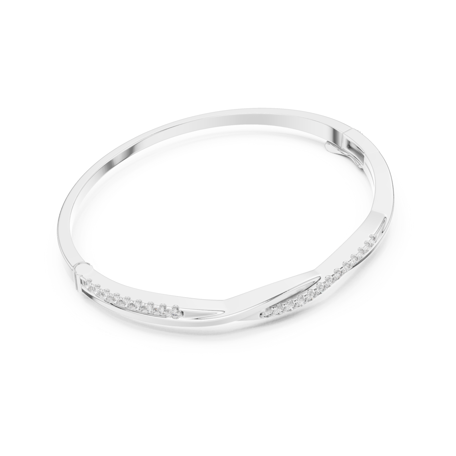  White Gold Delicate Whirl Elegance Flex Bracelet Front View