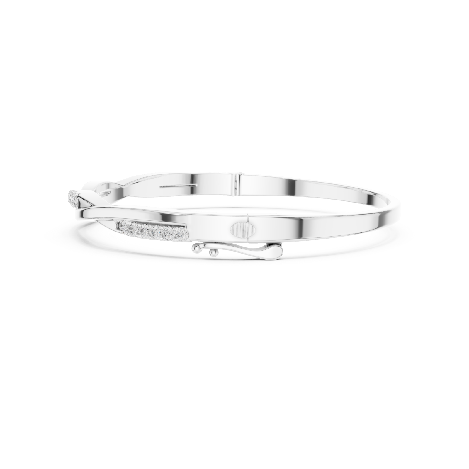  White Gold Delicate Whirl Elegance Flex Bracelet Side View