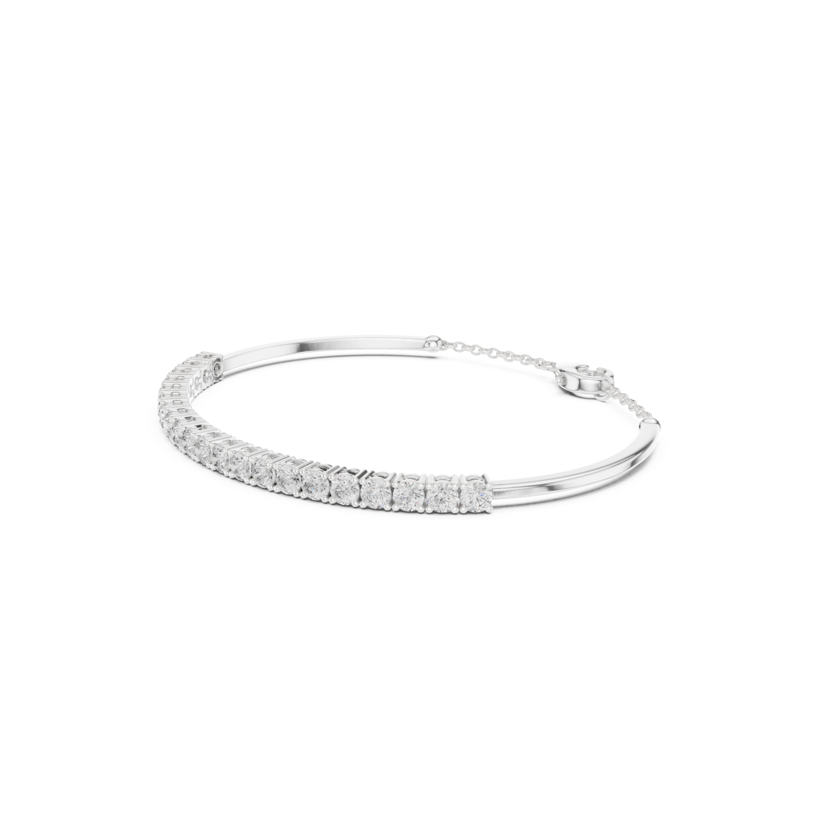  White Gold Eternal Whisper Symphony Flexi Bracelet Left View