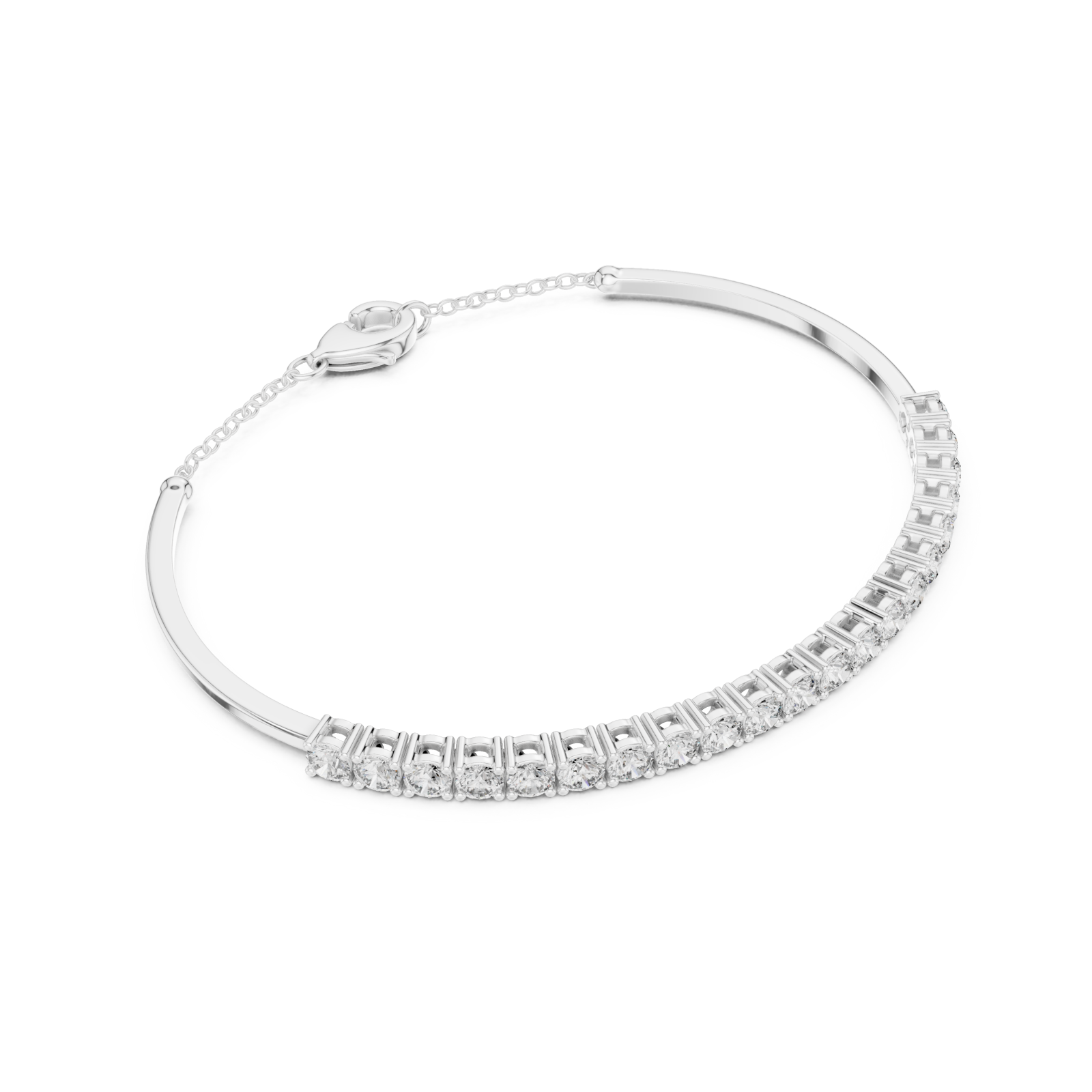 White Gold Eternal Whisper Symphony Flexi Bracelet Front View