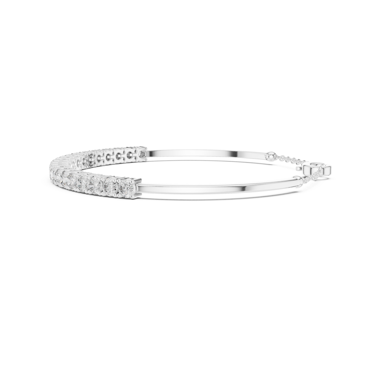 White Gold Eternal Whisper Symphony Flexi Bracelet Side View