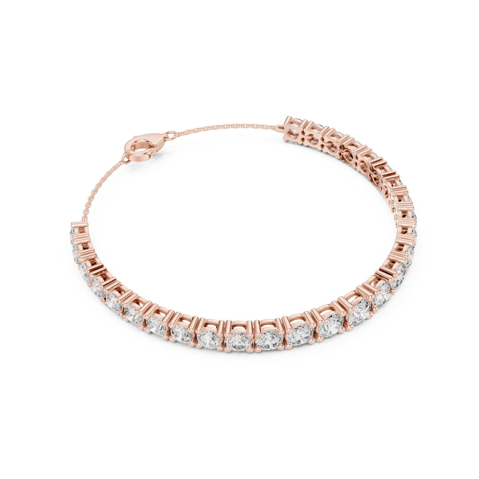  Rose Gold Azure Whisper Sparkle Contemporary Bracelet Front View