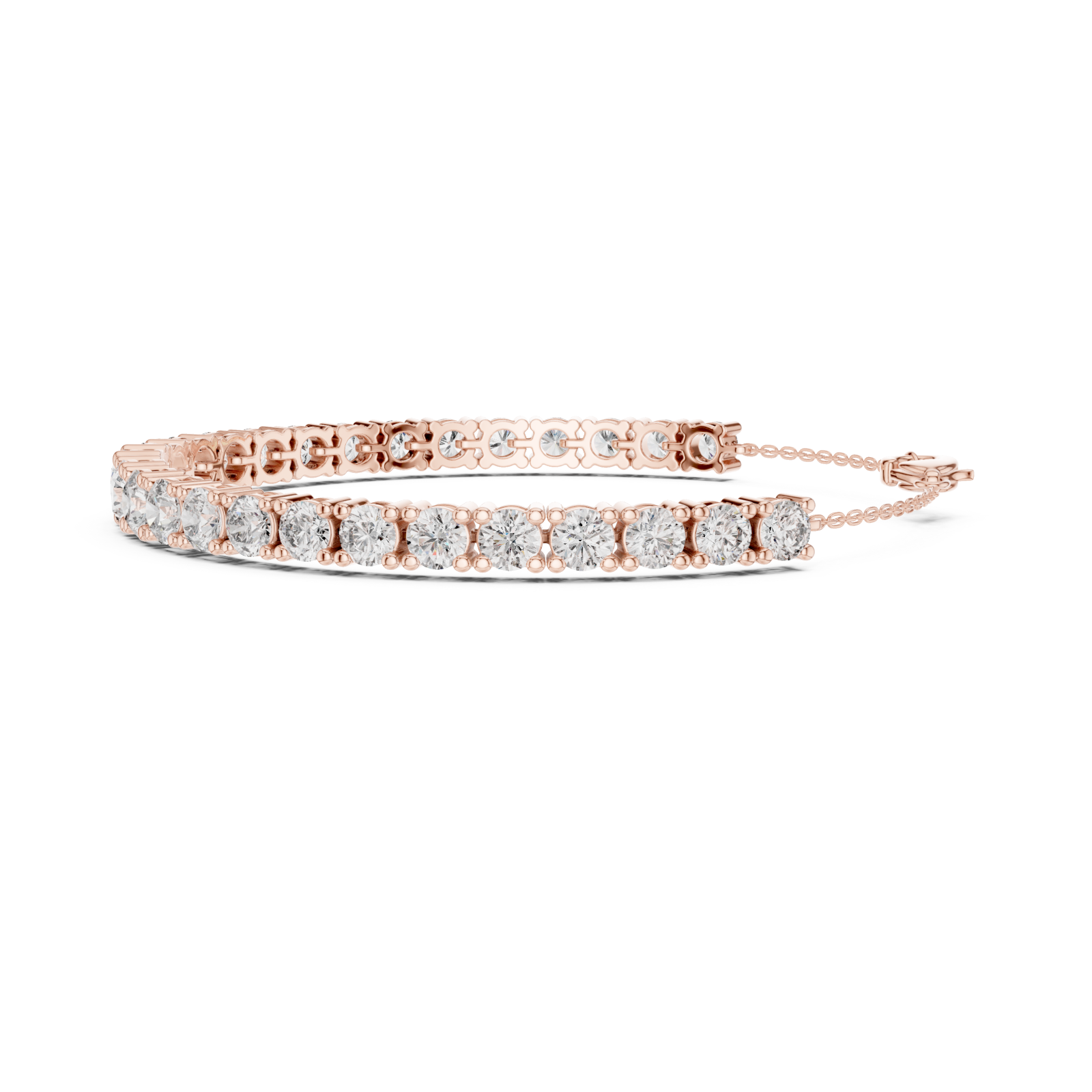  Rose Gold Azure Whisper Sparkle Contemporary Bracelet Side View