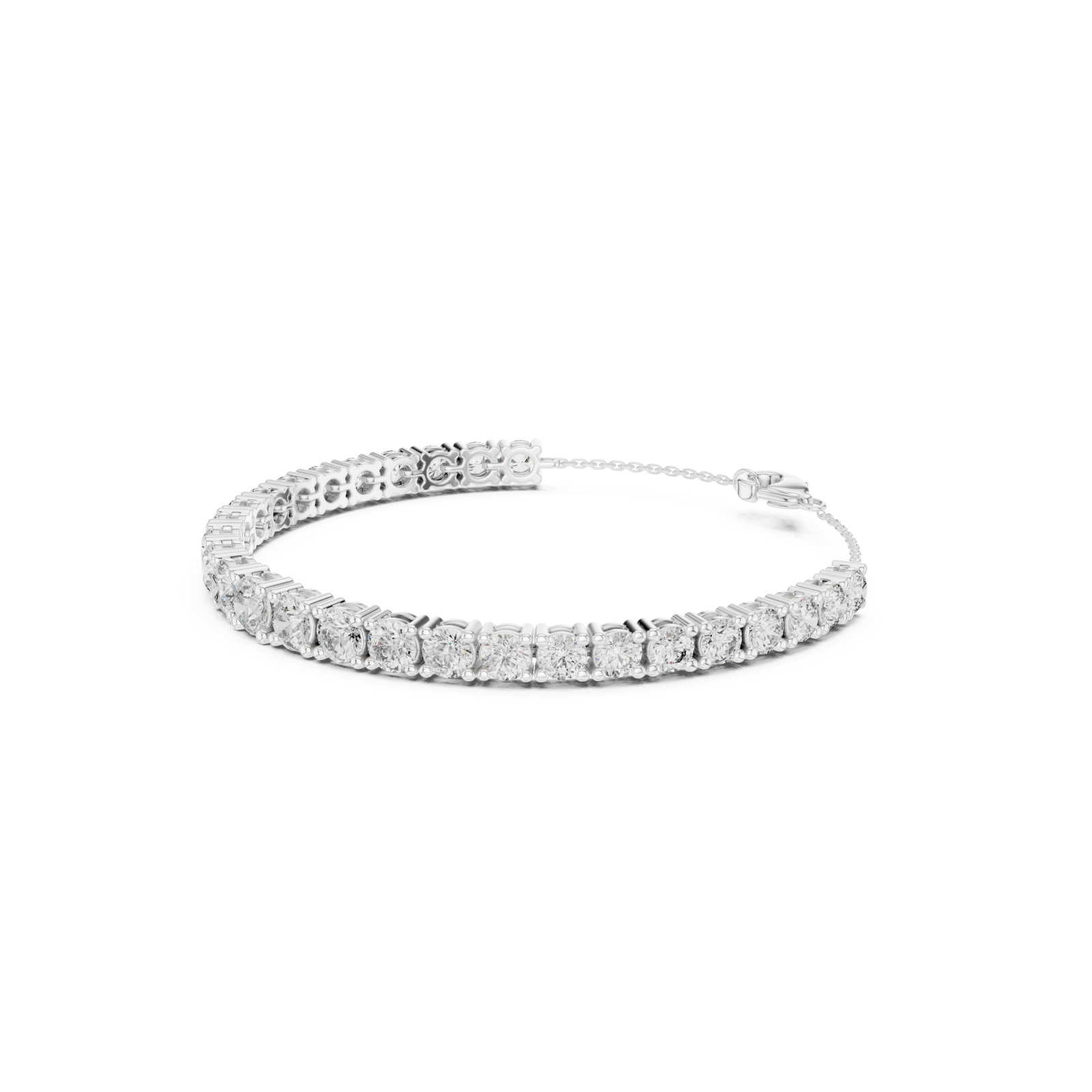  White Gold Azure Whisper Sparkle Contemporary Bracelet Left View