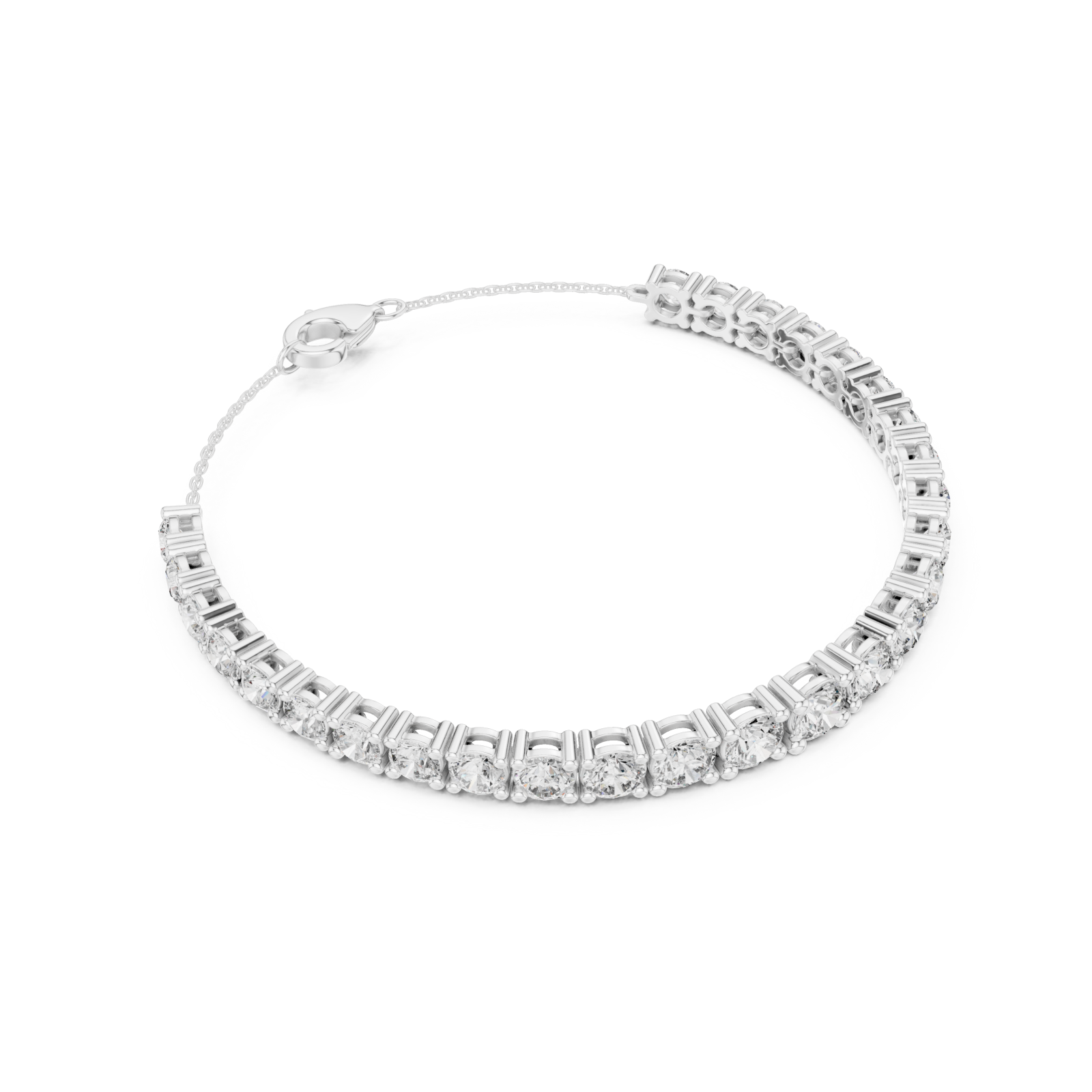  White Gold Azure Whisper Sparkle Contemporary Bracelet Front View
