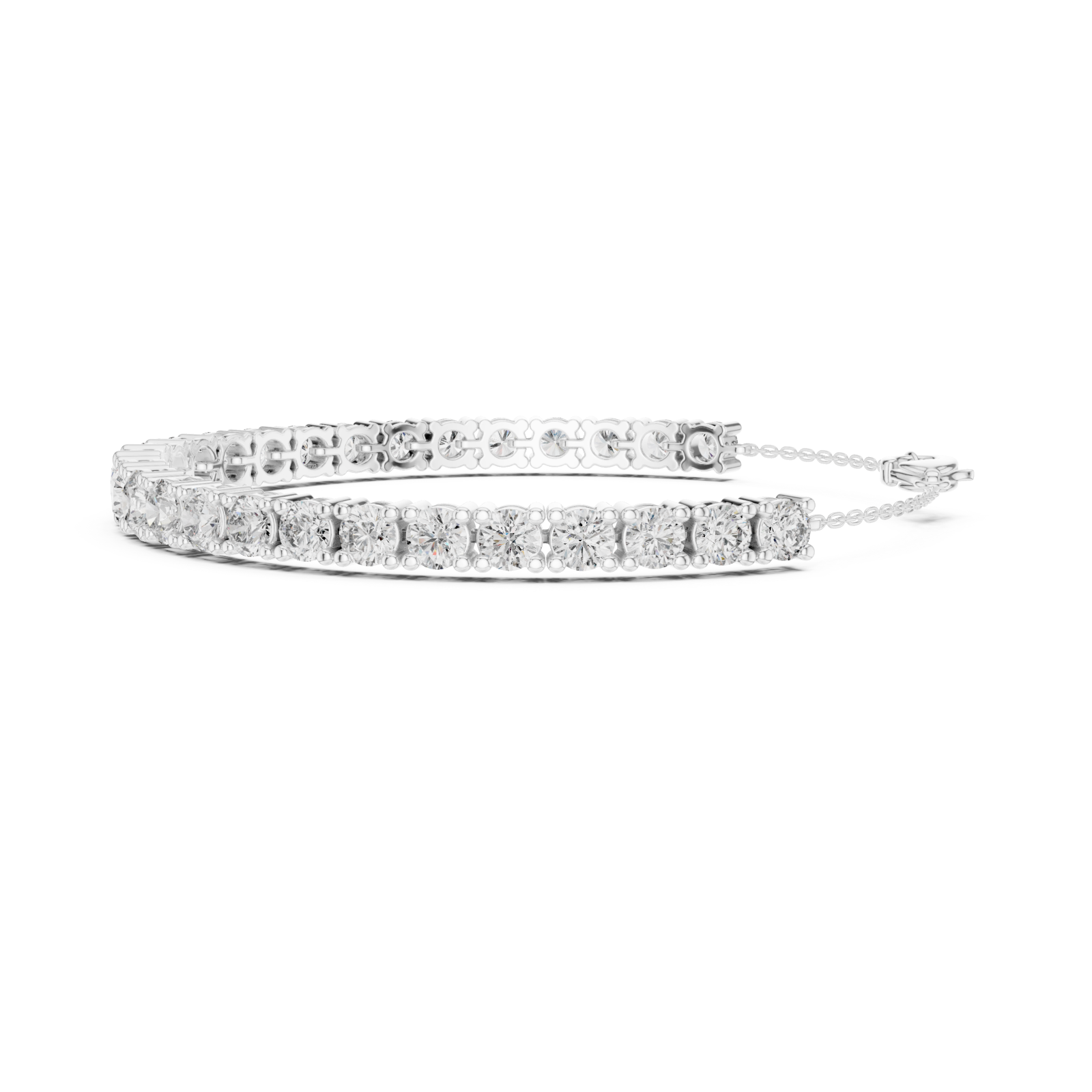  White Gold Azure Whisper Sparkle Contemporary Bracelet Side View