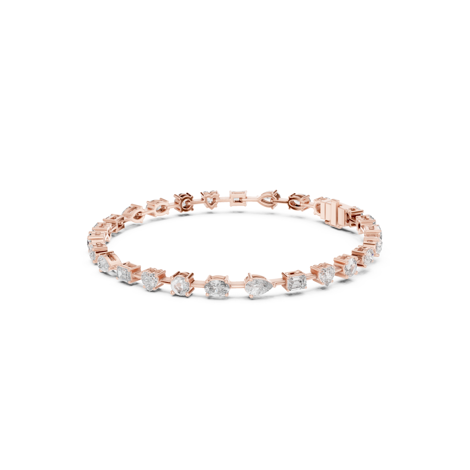  Rose Gold Classic Radiance Tennis Bracelet Left View