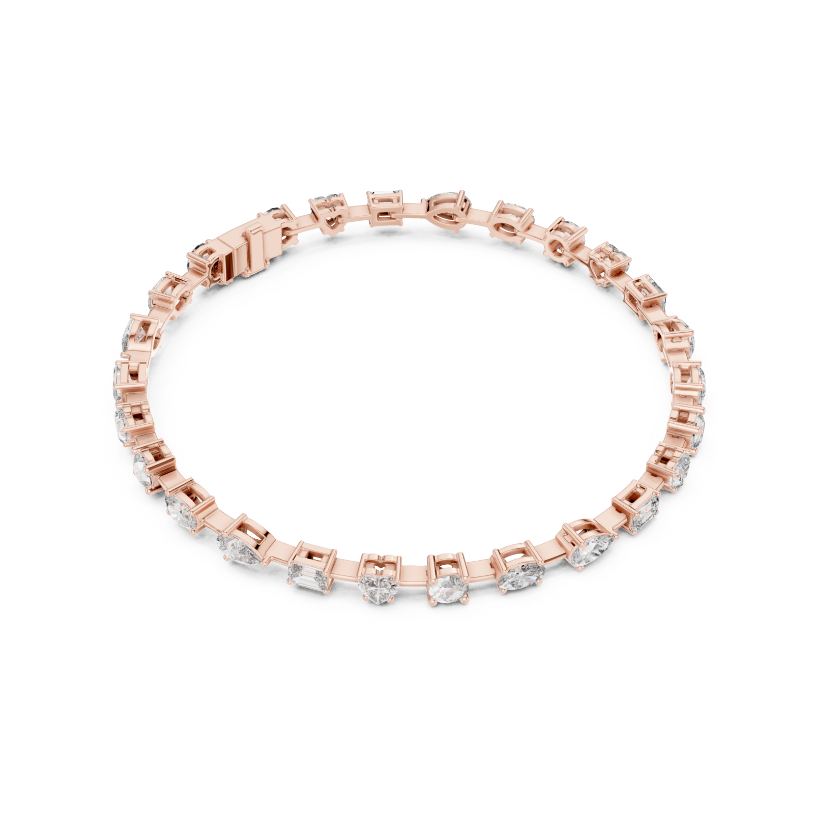  Rose Gold Classic Radiance Tennis Bracelet Front View