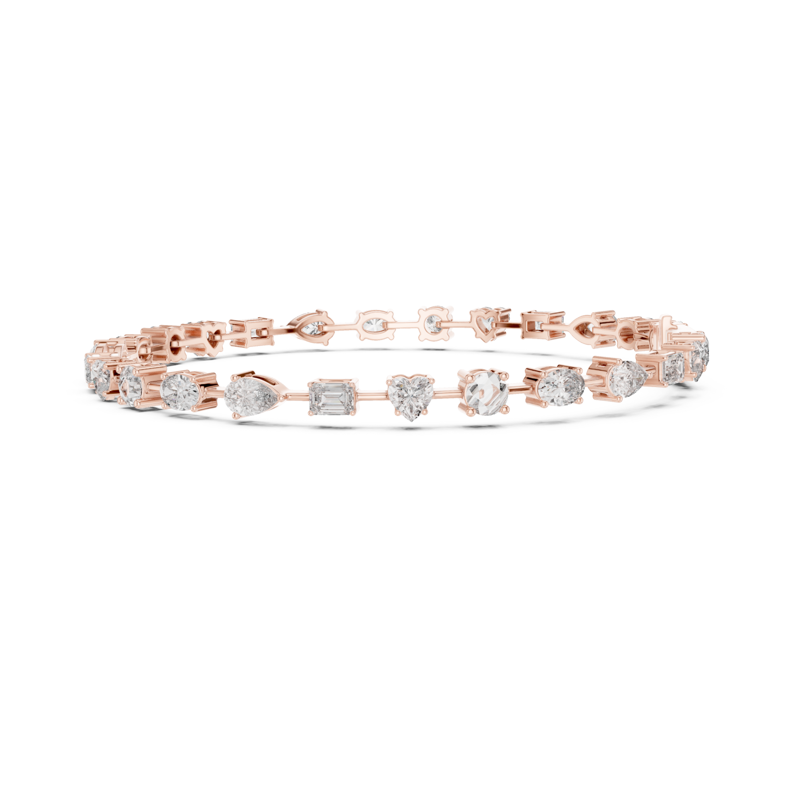  Rose Gold Classic Radiance Tennis Bracelet Side View