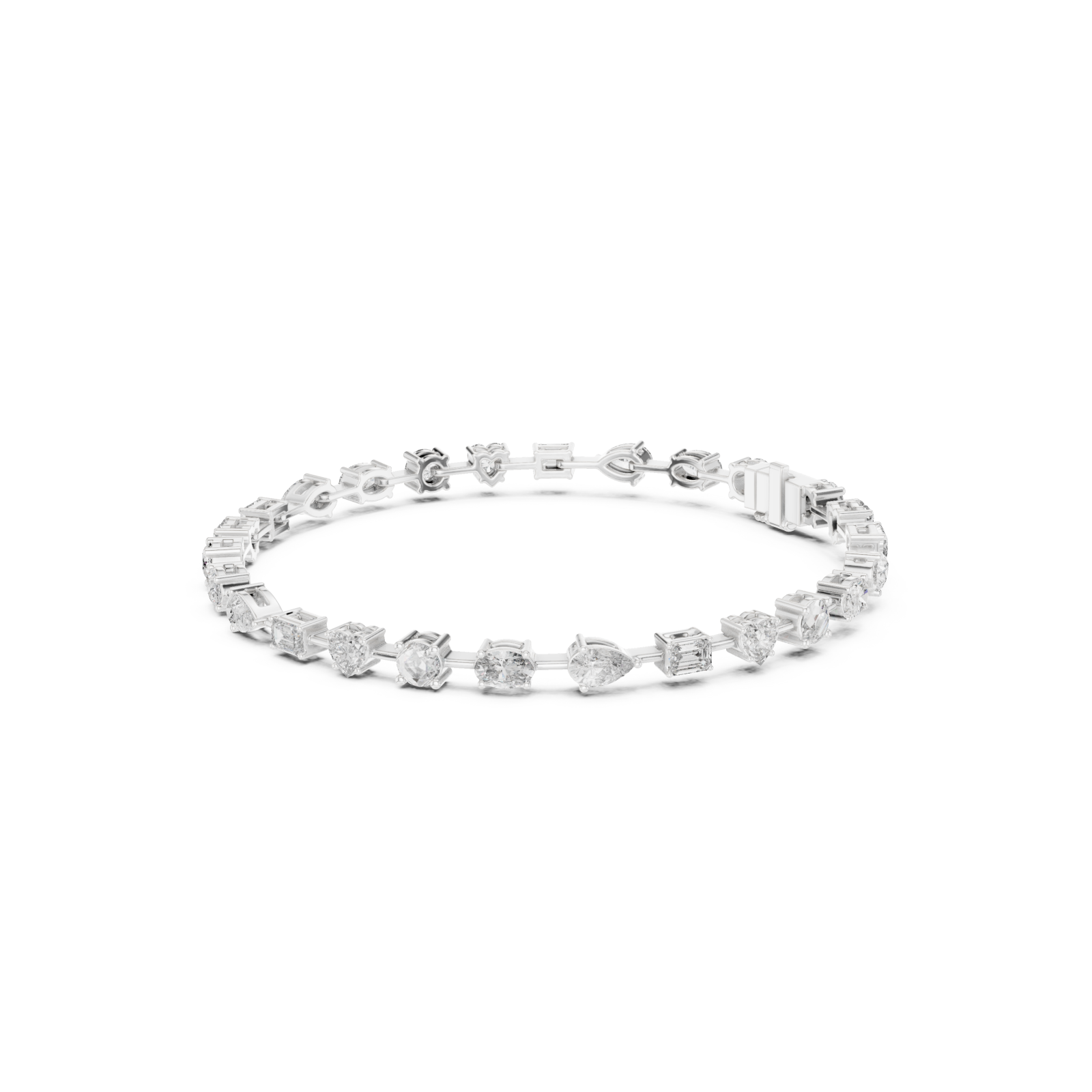  White Gold Classic Radiance Tennis Bracelet Left View