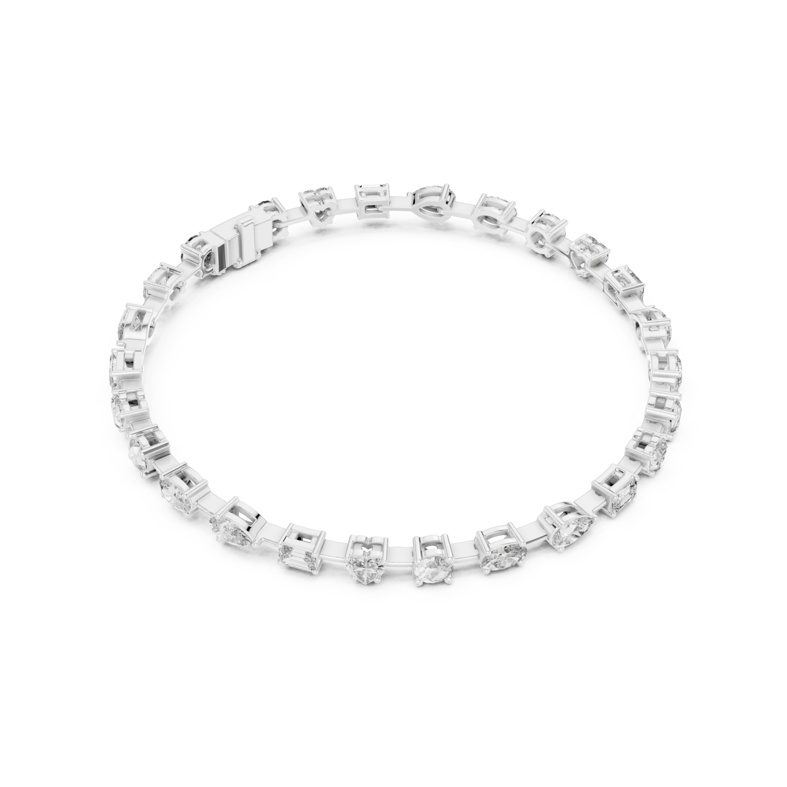  White Gold Classic Radiance Tennis Bracelet Front View