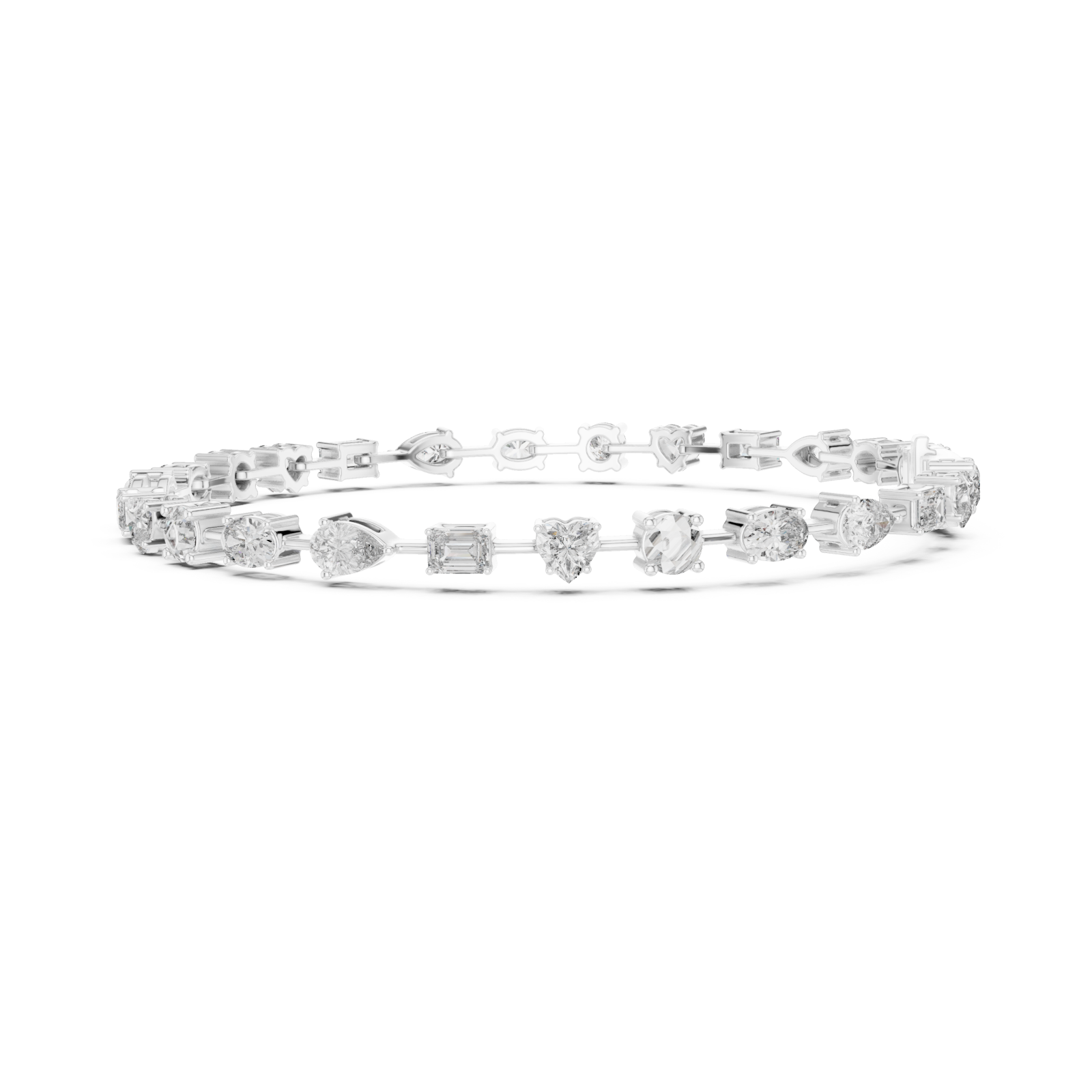  White Gold Classic Radiance Tennis Bracelet Side View