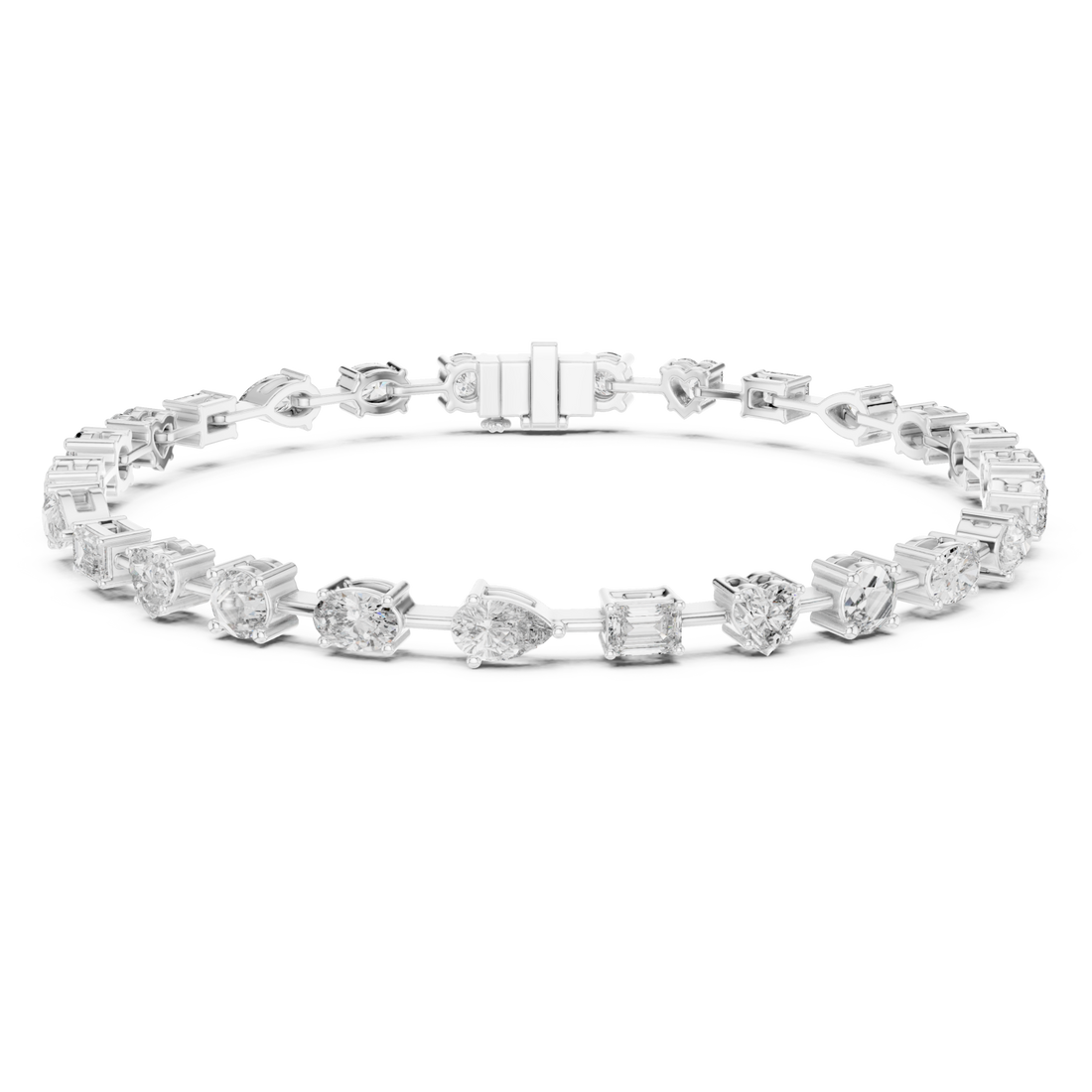  White Gold Classic Radiance Tennis Bracelet Right View