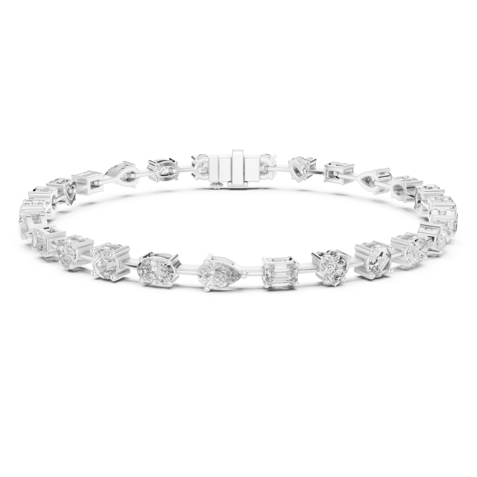  White Gold Classic Radiance Tennis Bracelet Right View