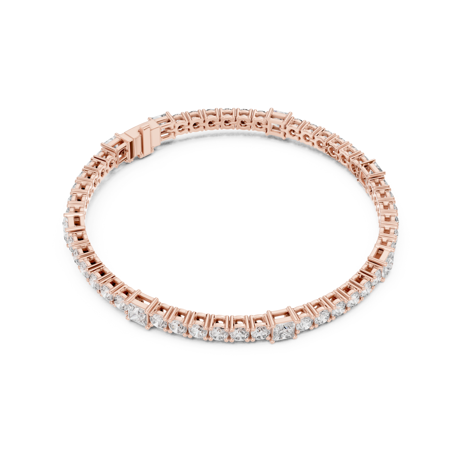  Rose Gold Celestial Harmony Tennis Bracelet Front View