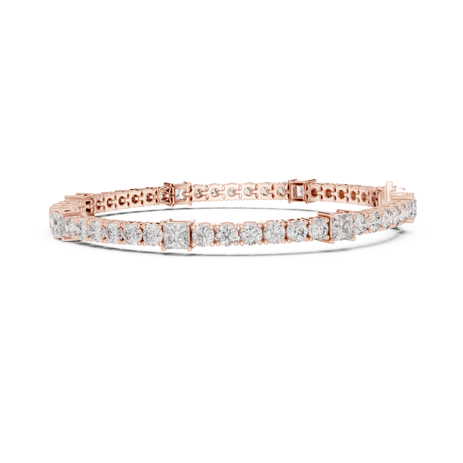  Rose Gold Celestial Harmony Tennis Bracelet Side View