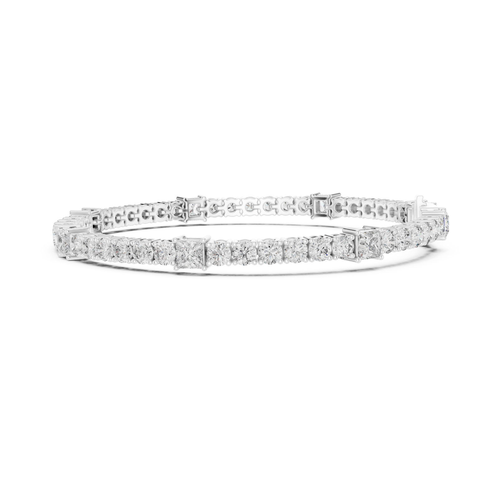  White Gold Celestial Harmony Tennis Bracelet Side View