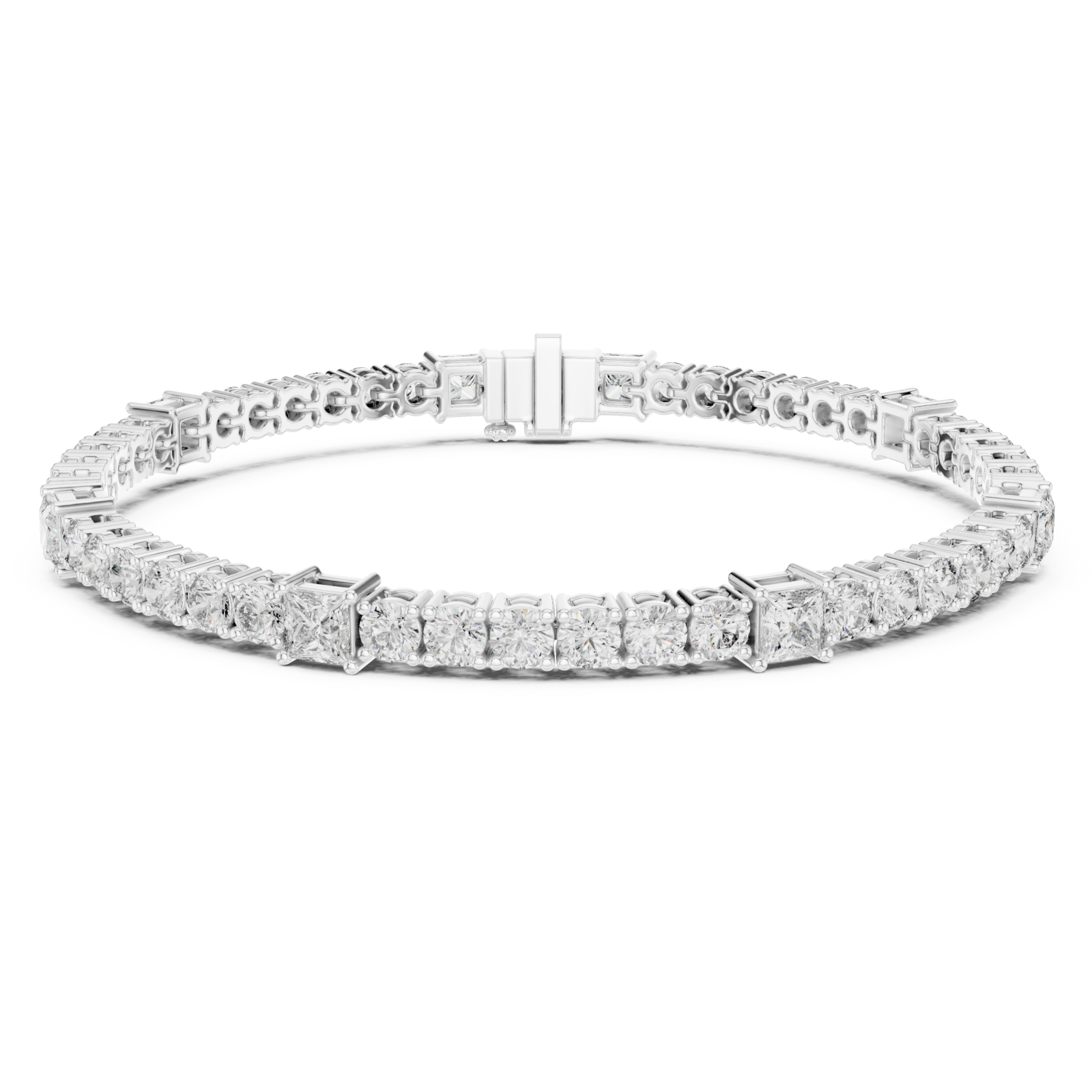  White Gold Celestial Harmony Tennis Bracelet Right View