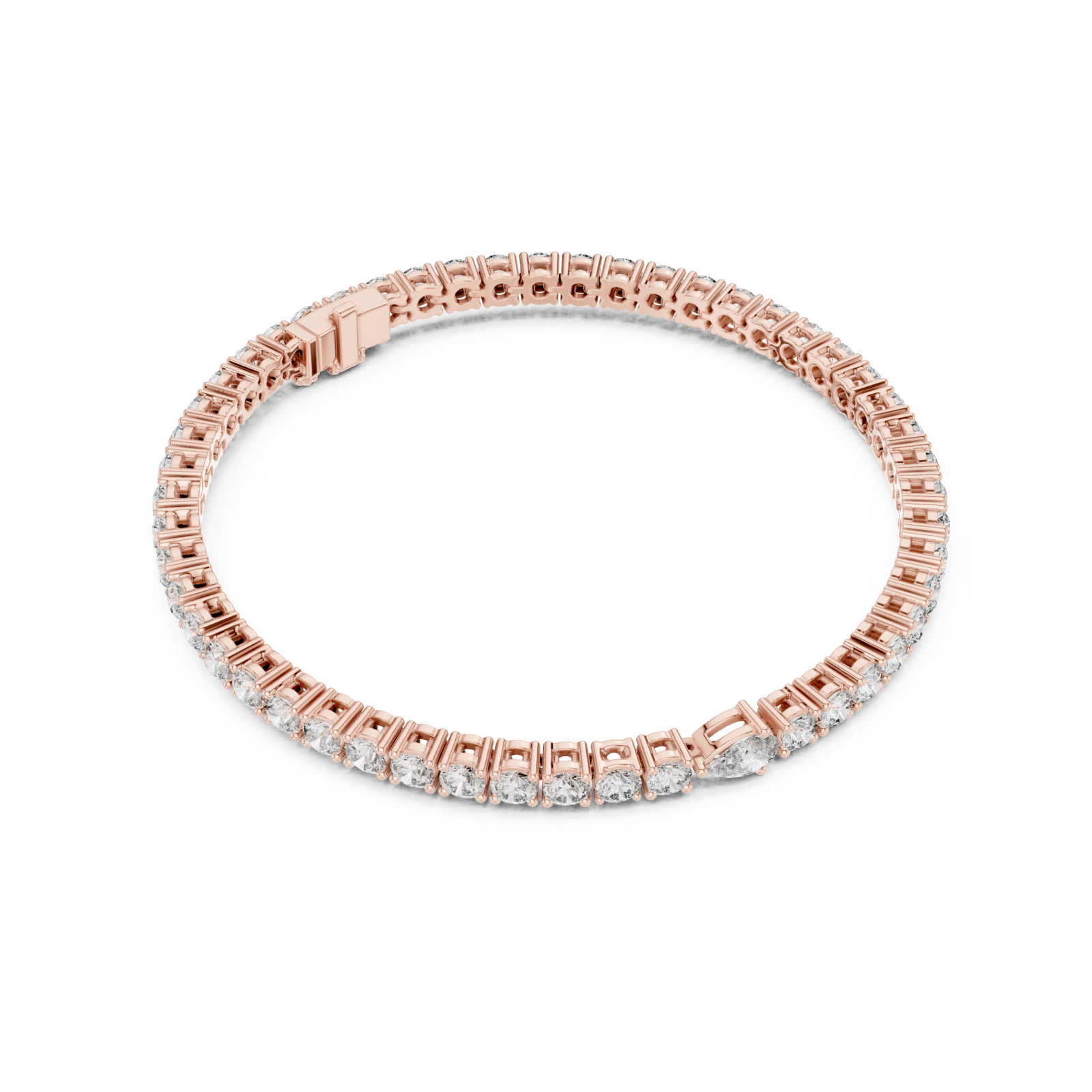  Rose Gold Radiant Mirage Singular Tennis Bracelet Front View