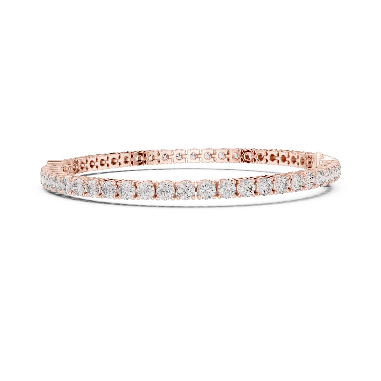  Rose Gold Radiant Mirage Singular Tennis Bracelet Side View