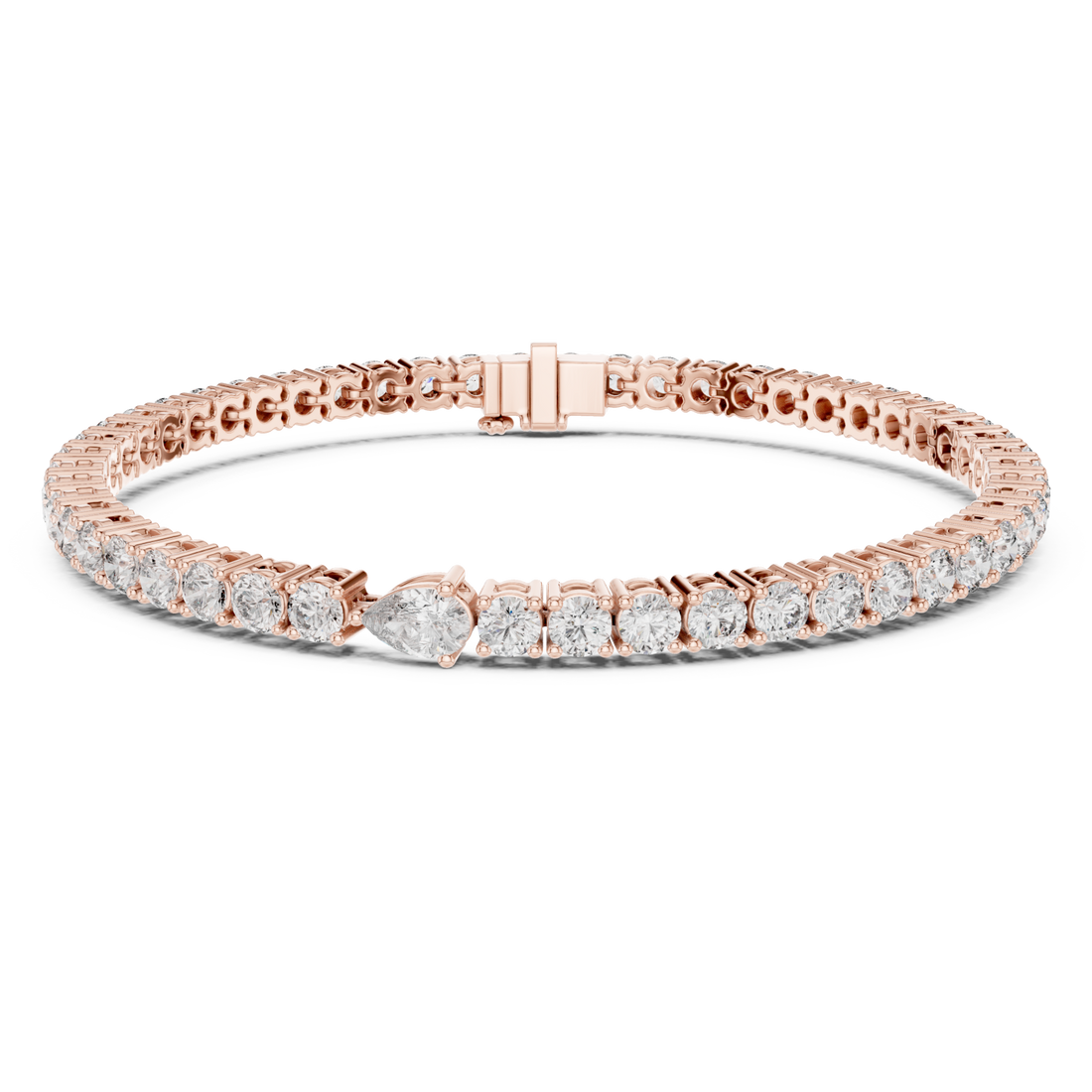  Rose Gold Radiant Mirage Singular Tennis Bracelet Right View