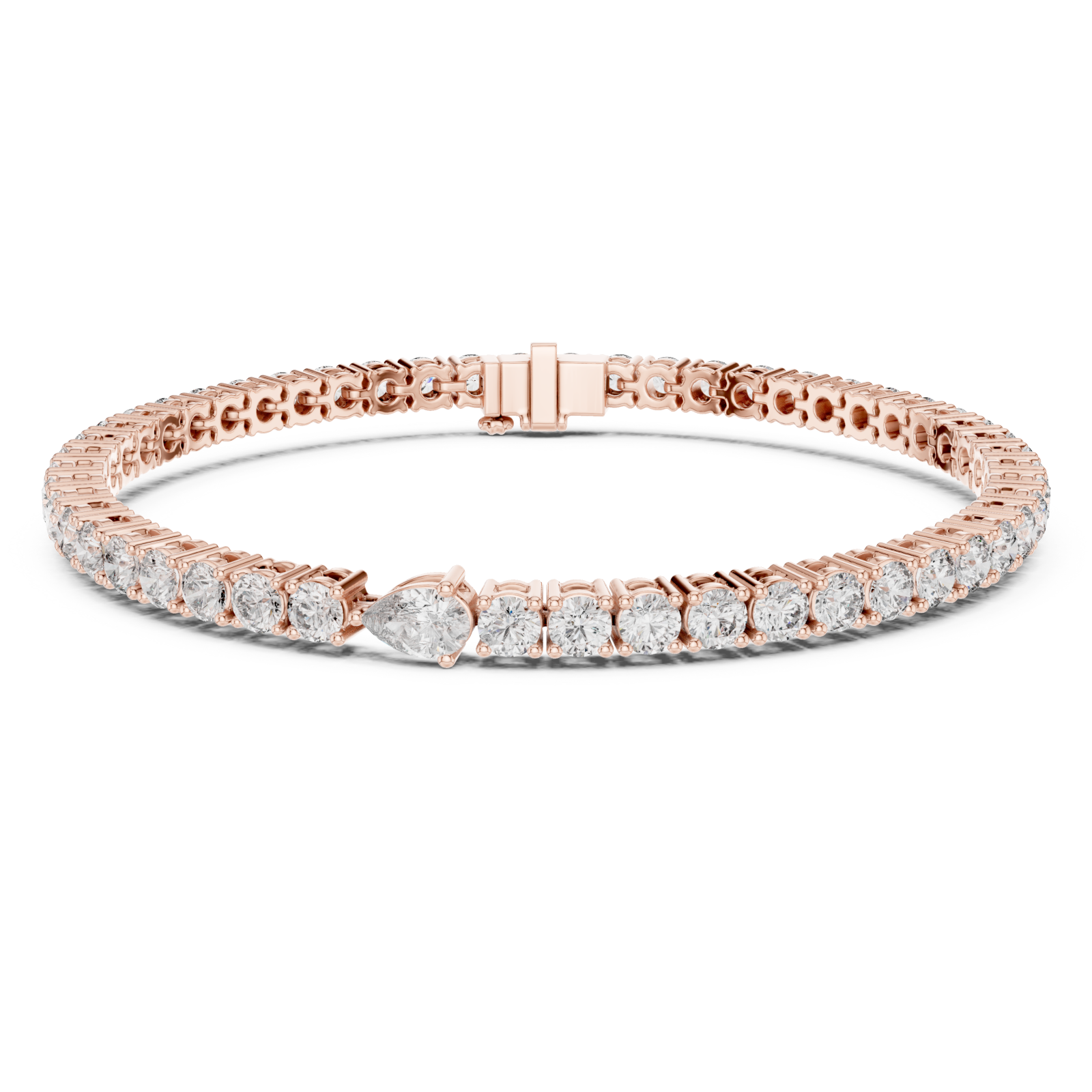  Rose Gold Radiant Mirage Singular Tennis Bracelet Right View