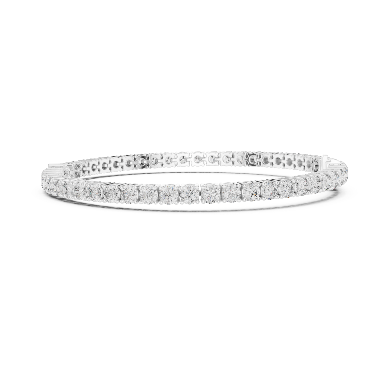  White Gold Radiant Mirage Singular Tennis Bracelet Side View
