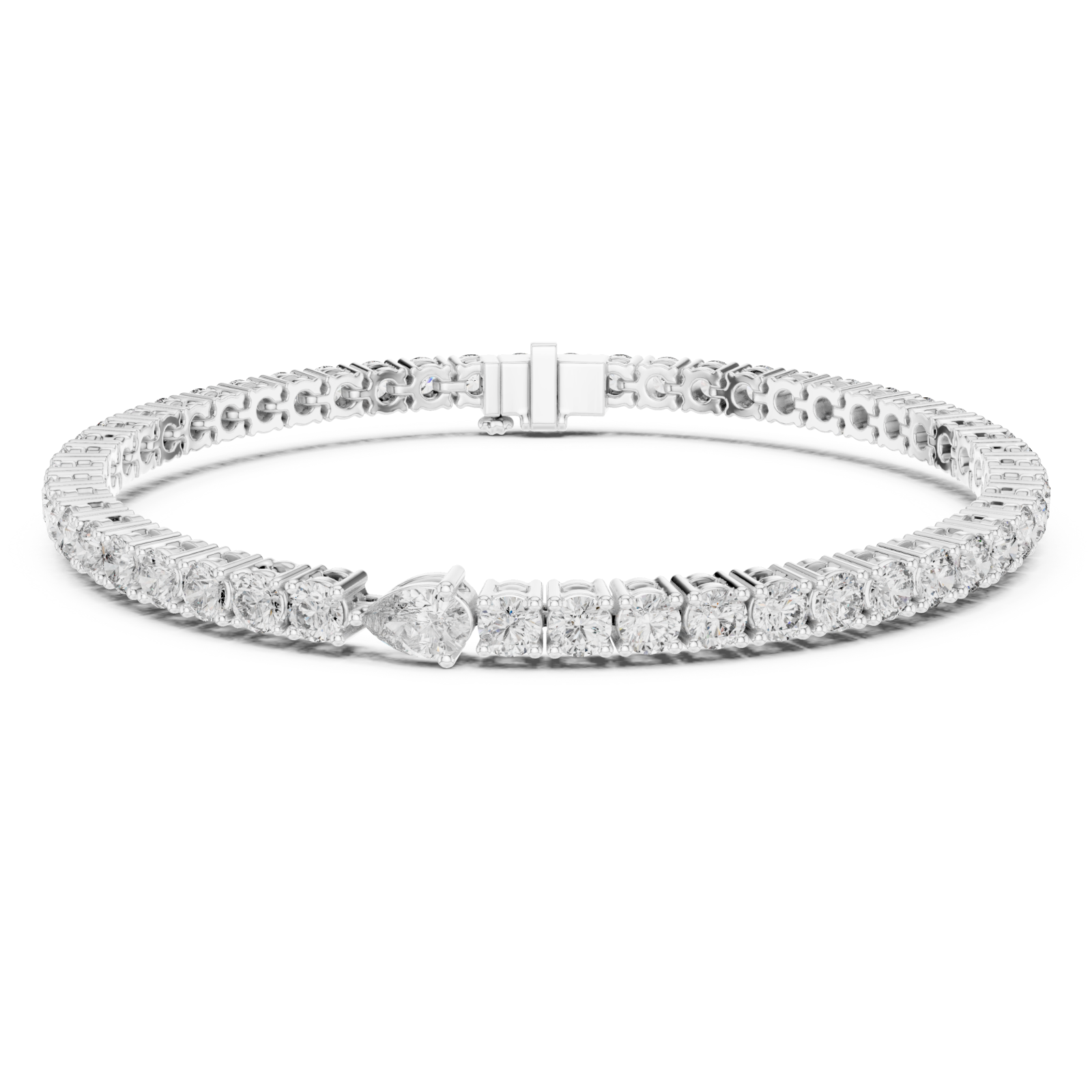  White Gold Radiant Mirage Singular Tennis Bracelet Right View