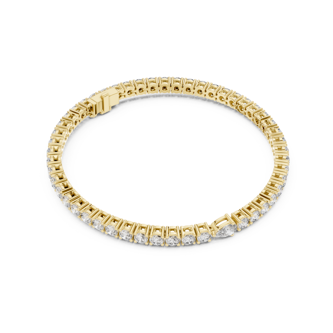 Gold Radiant Mirage Singular Tennis Bracelet Right View