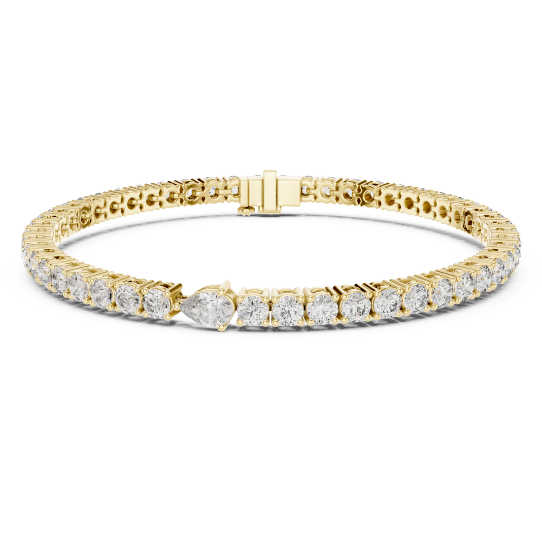 Gold Radiant Mirage Singular Tennis Bracelet Right View