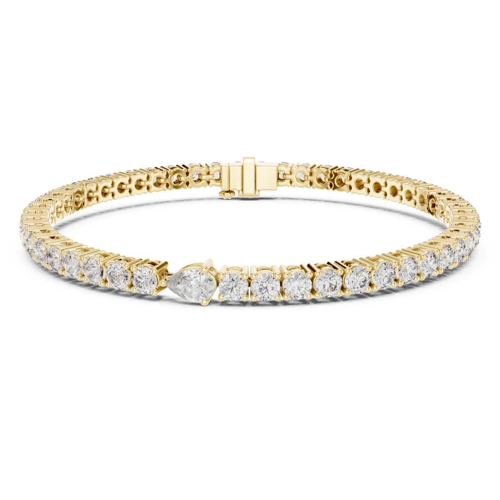 Gold Radiant Mirage Singular Tennis Bracelet Right View