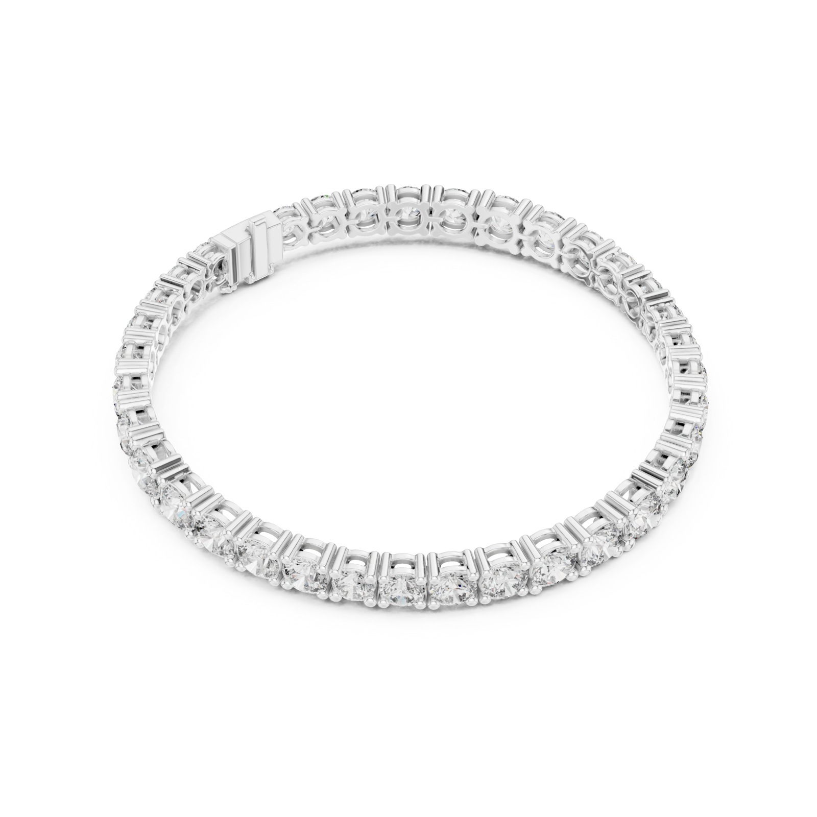  White Gold Luminous Classic Eternity Luxe Bracelet Front View