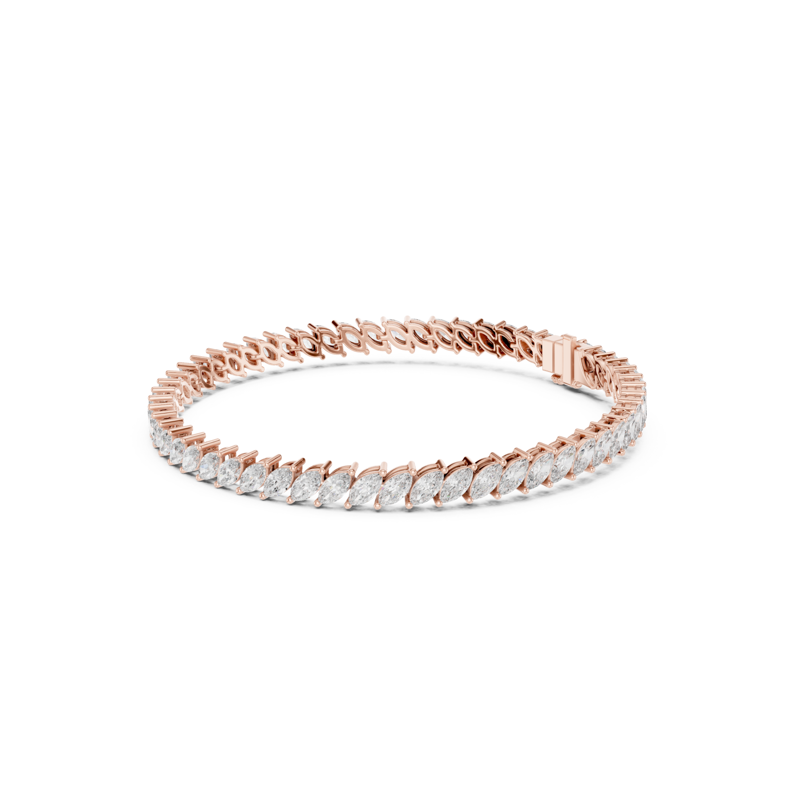  Rose Gold Celestial Lattice Luxe Fusion Tennis Bracelet Left View