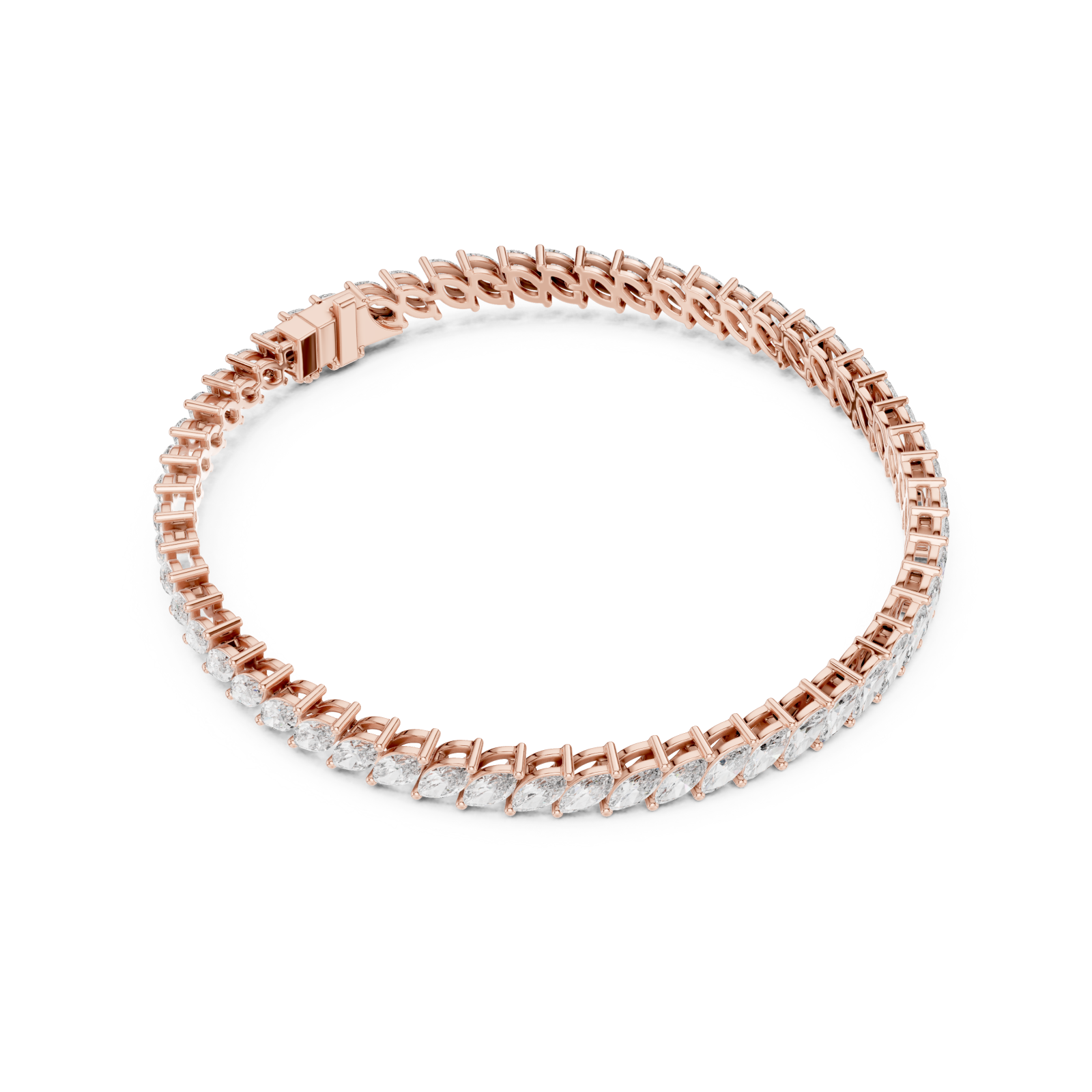  Rose Gold Celestial Lattice Luxe Fusion Tennis Bracelet Front View
