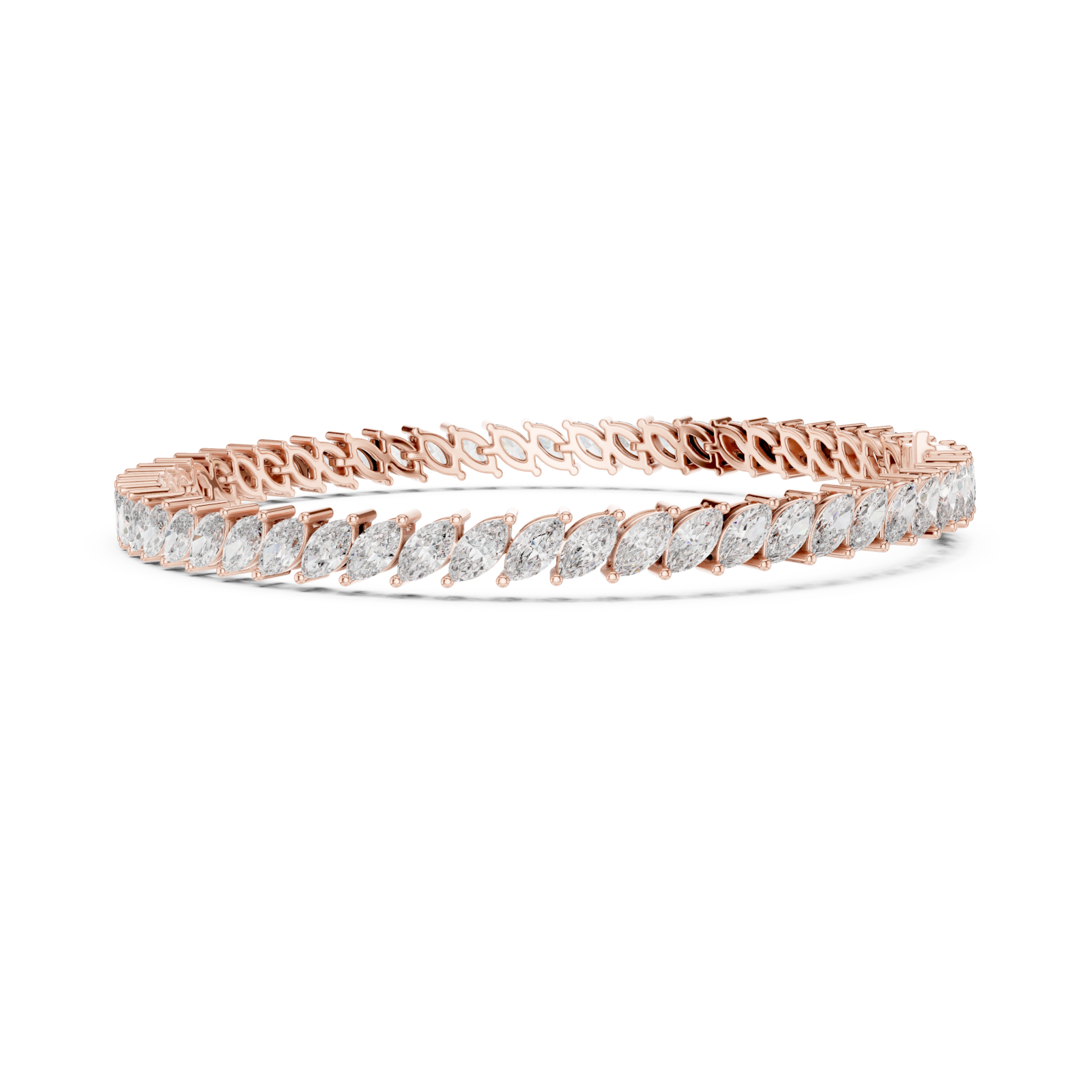  Rose Gold Celestial Lattice Luxe Fusion Tennis Bracelet Side View
