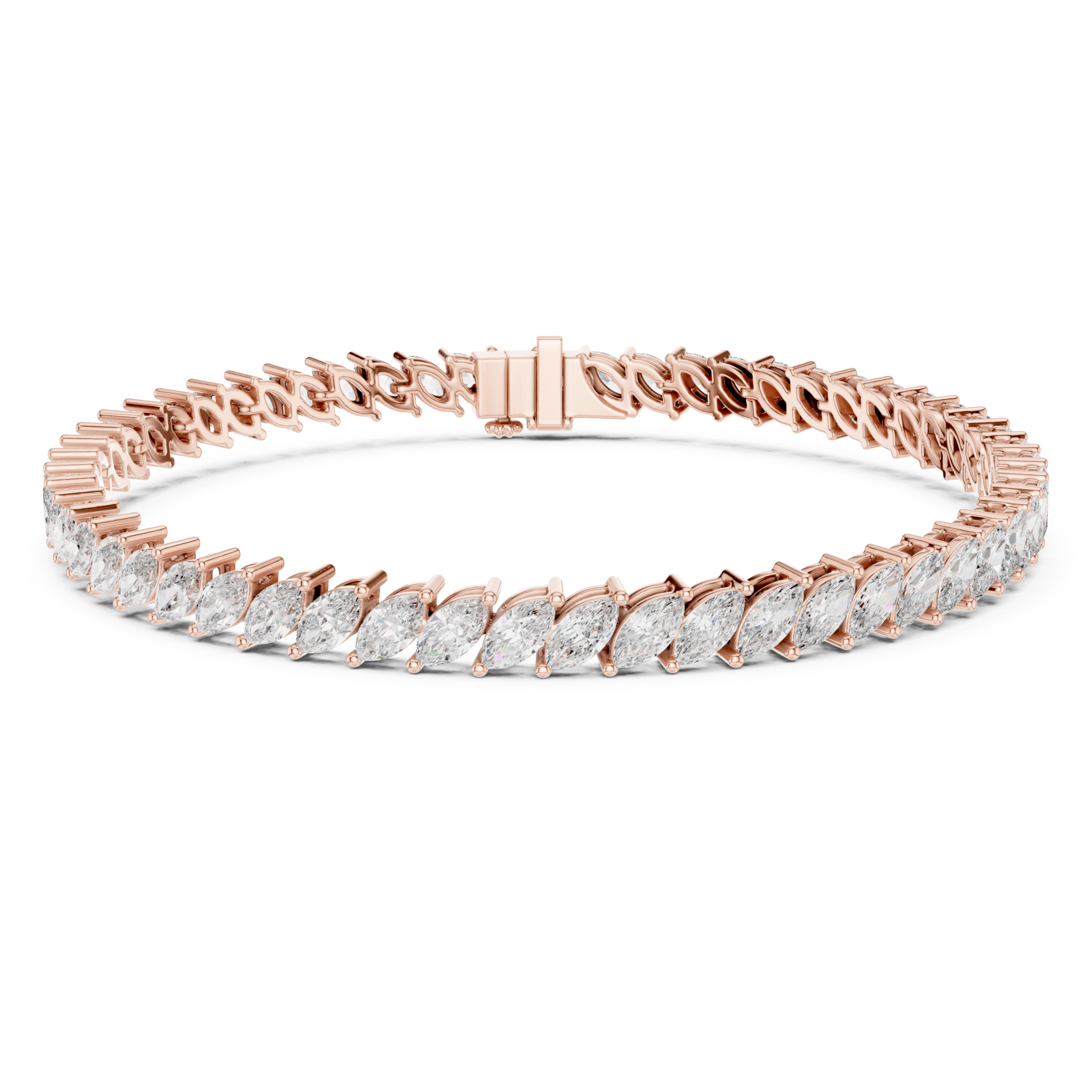  Rose Gold Celestial Lattice Luxe Fusion Tennis Bracelet Right View