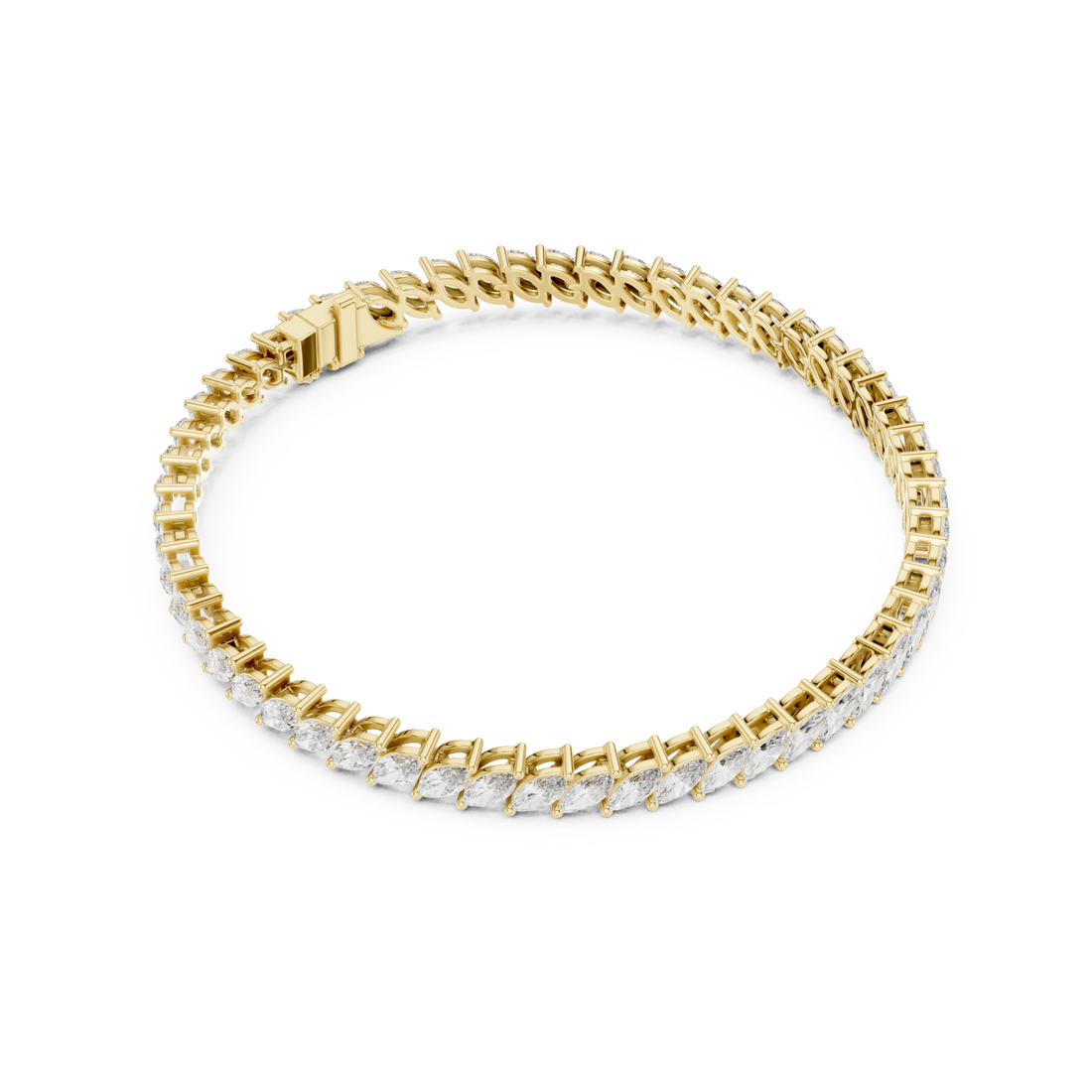 Gold Celestial Lattice Luxe Fusion Tennis Bracelet Right View