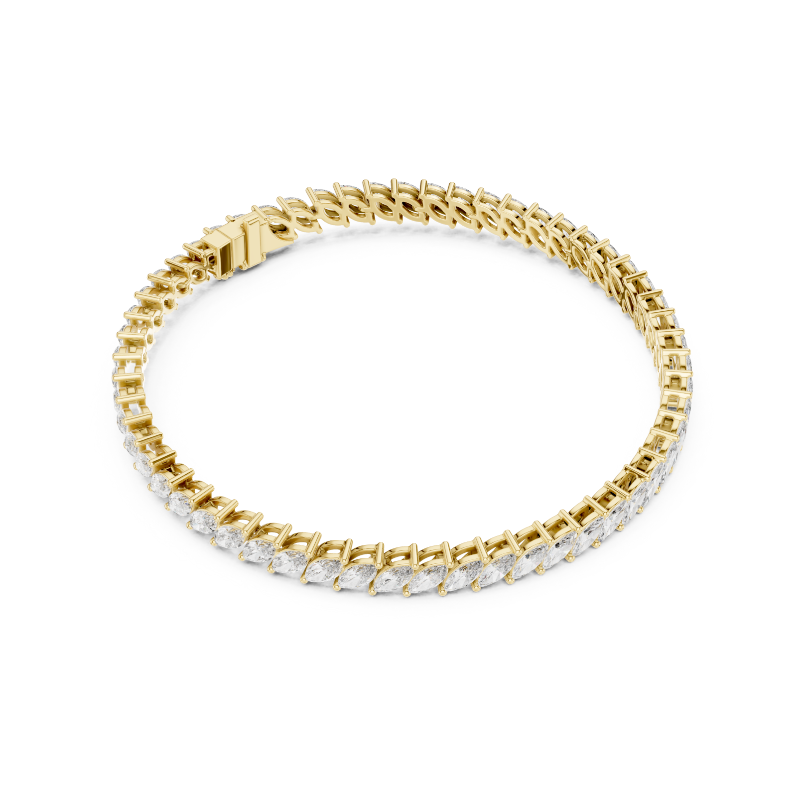  Gold Celestial Lattice Luxe Fusion Tennis Bracelet Front View
