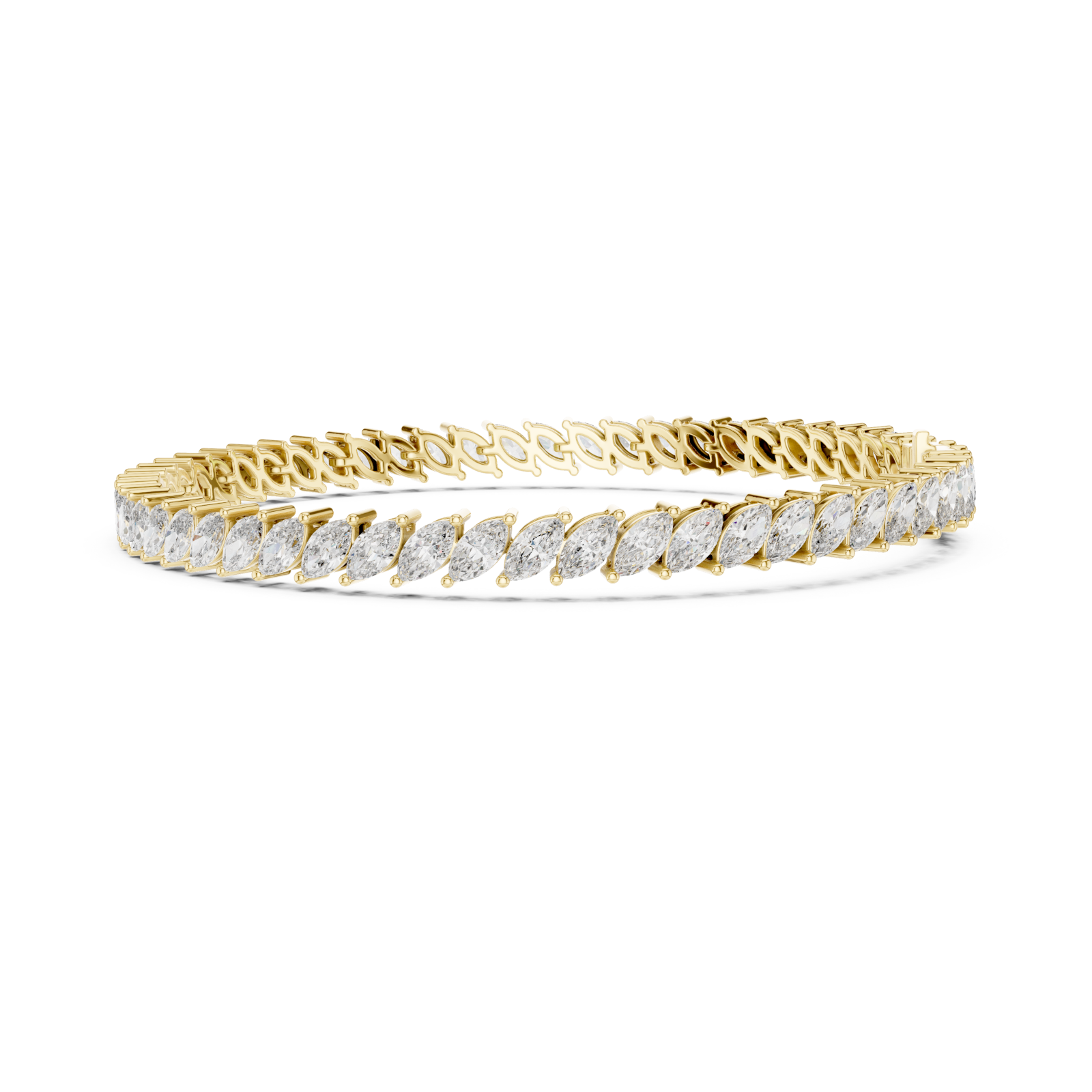  Gold Celestial Lattice Luxe Fusion Tennis Bracelet Side View