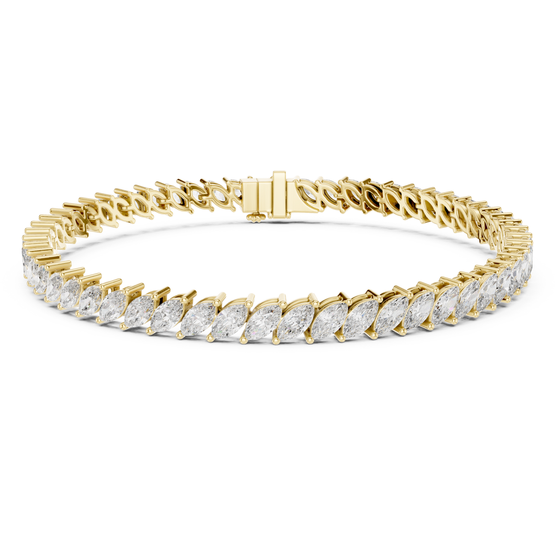 Gold Celestial Lattice Luxe Fusion Tennis Bracelet Right View