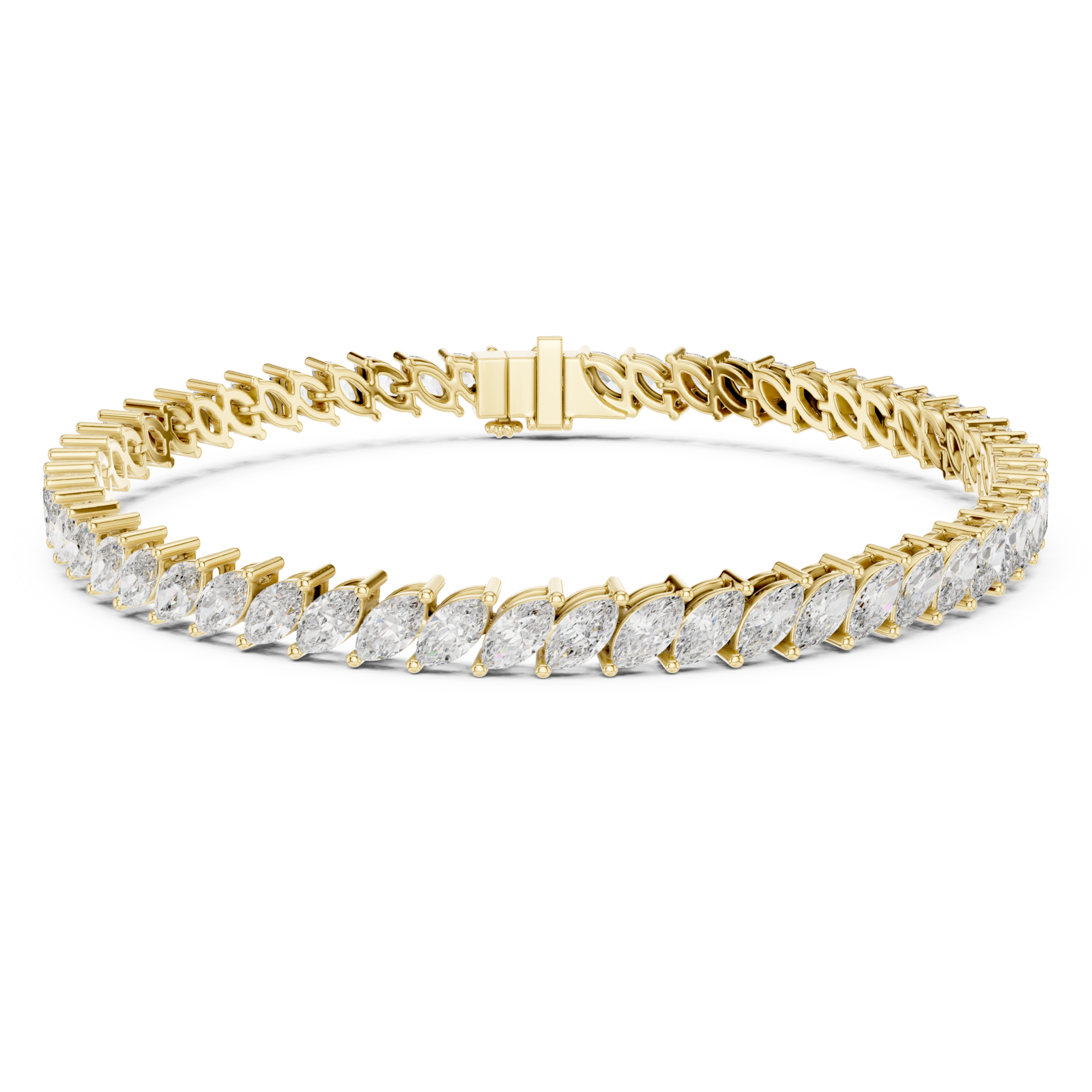 Gold Celestial Lattice Luxe Fusion Tennis Bracelet Right View