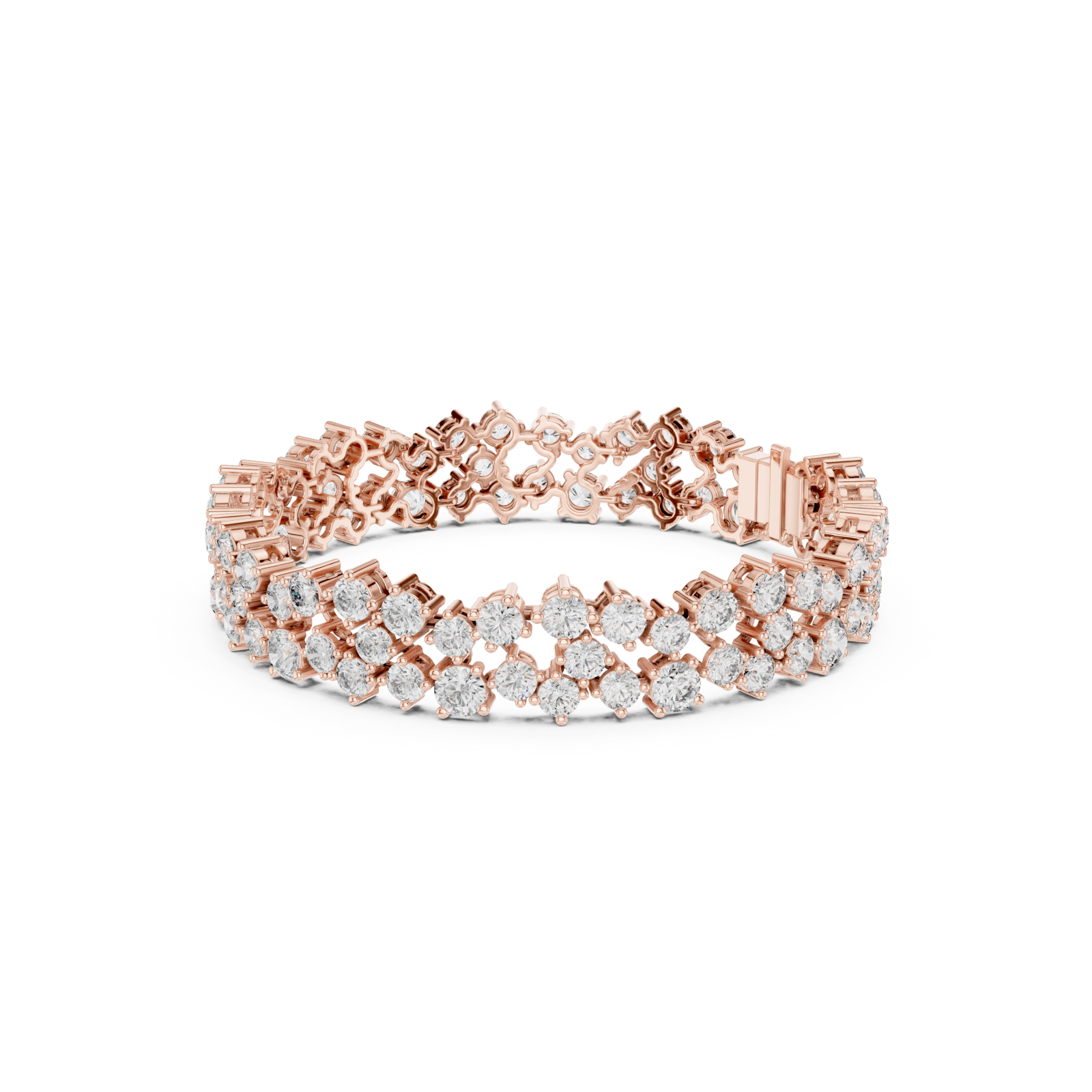  Rose Gold Serene Petal Lattice Luxe Cuff Left View