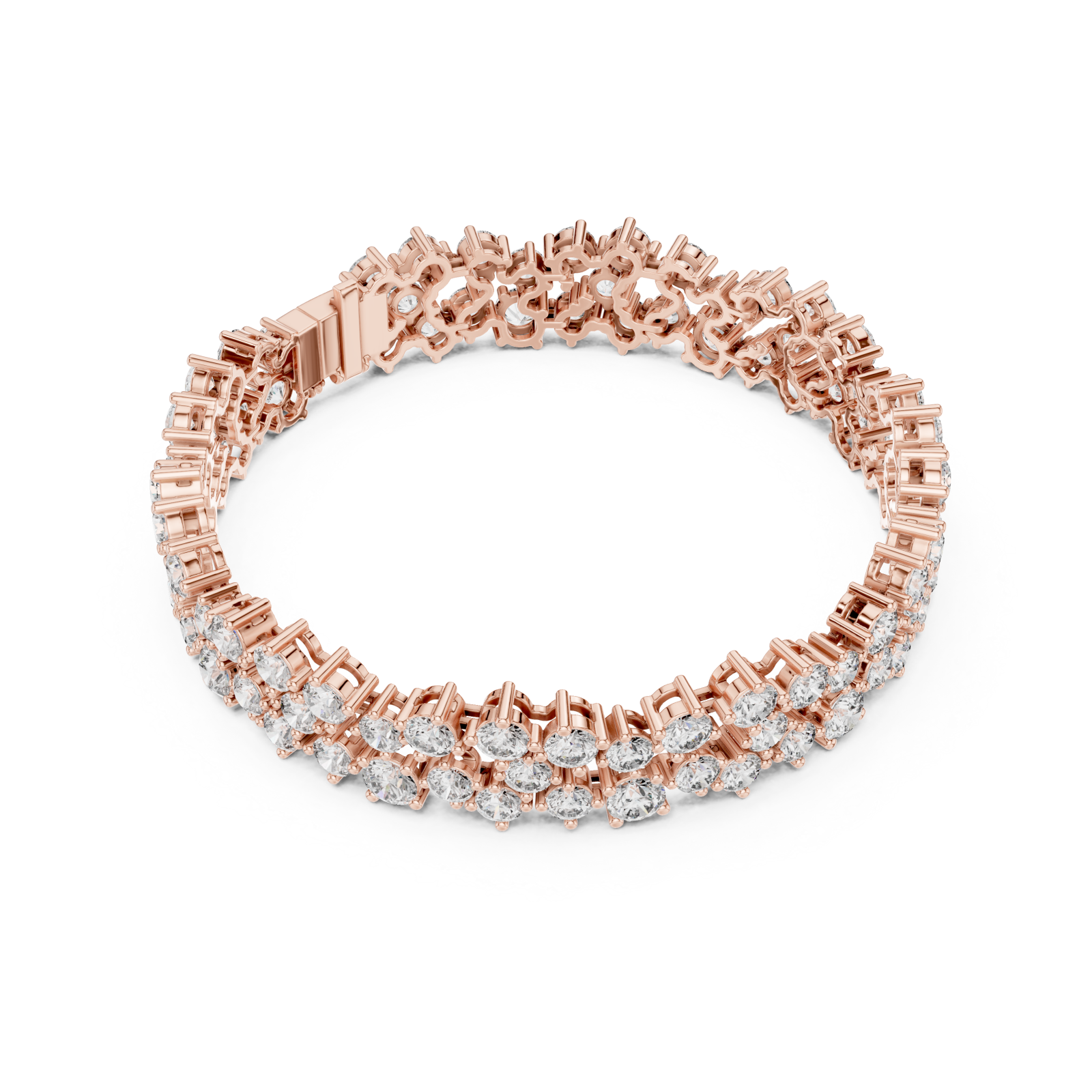  Rose Gold Serene Petal Lattice Luxe Cuff Front View